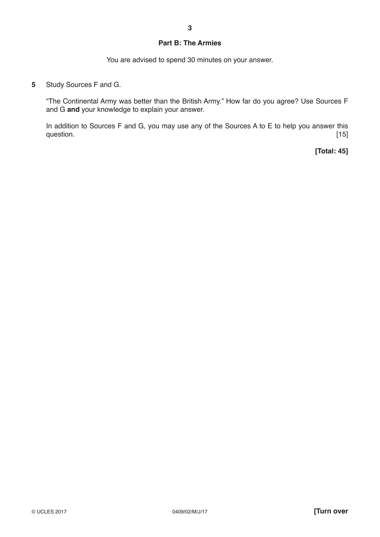 Cambridge IGCSE History American BES 0409 2017 May/June Paper 2 · Variant 1 question paper, page 3 of 8