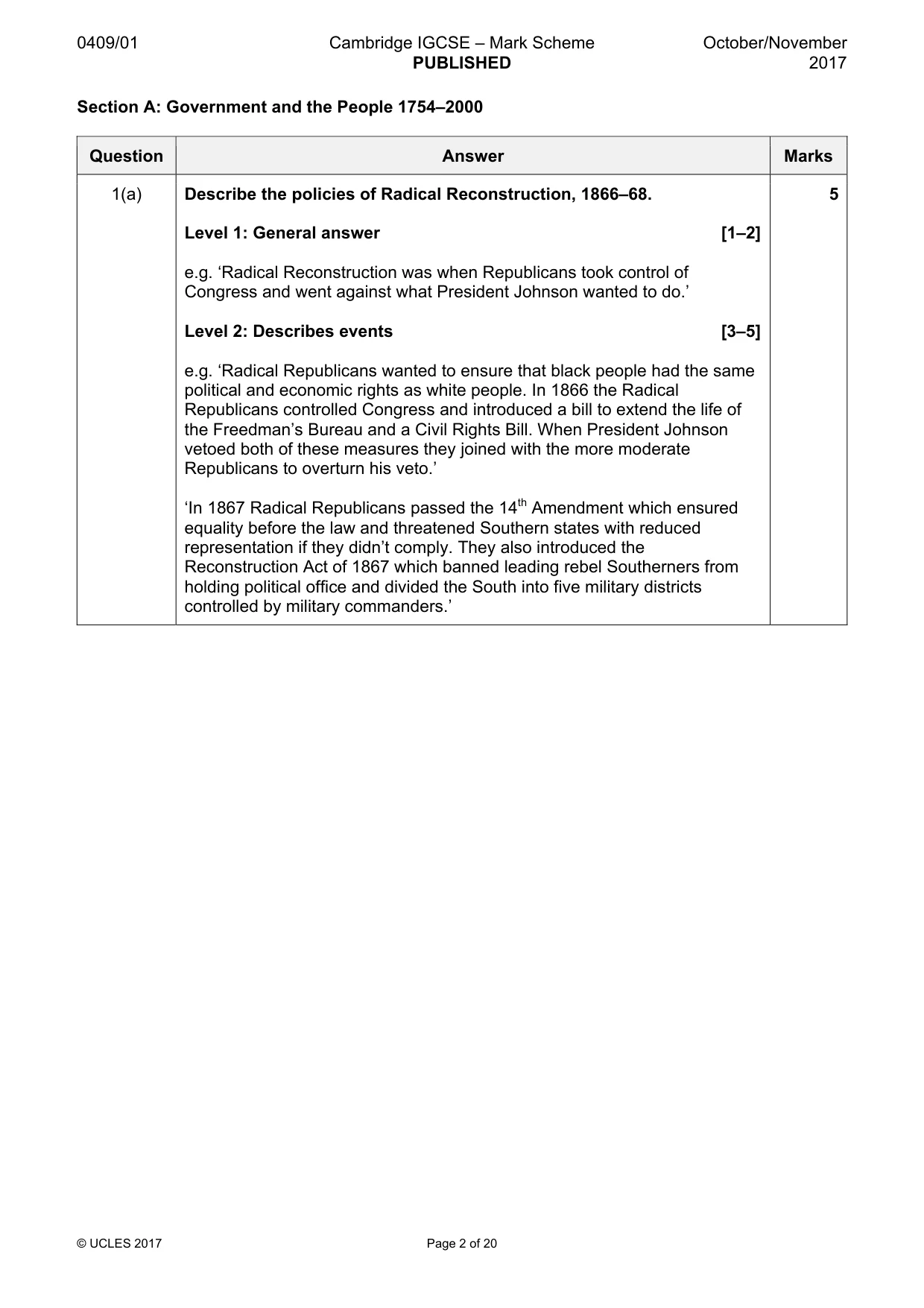 Mark scheme, page 2 of 20
