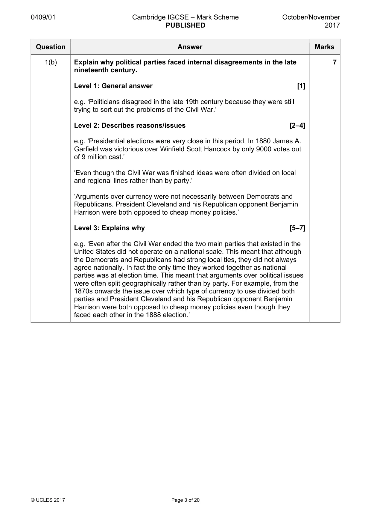 Mark scheme, page 3 of 20