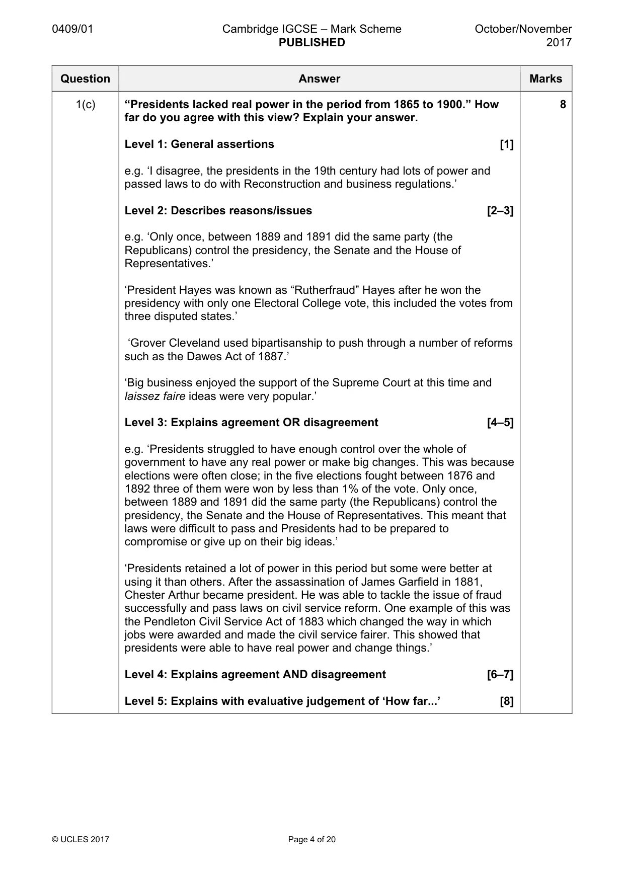 Mark scheme, page 4 of 20