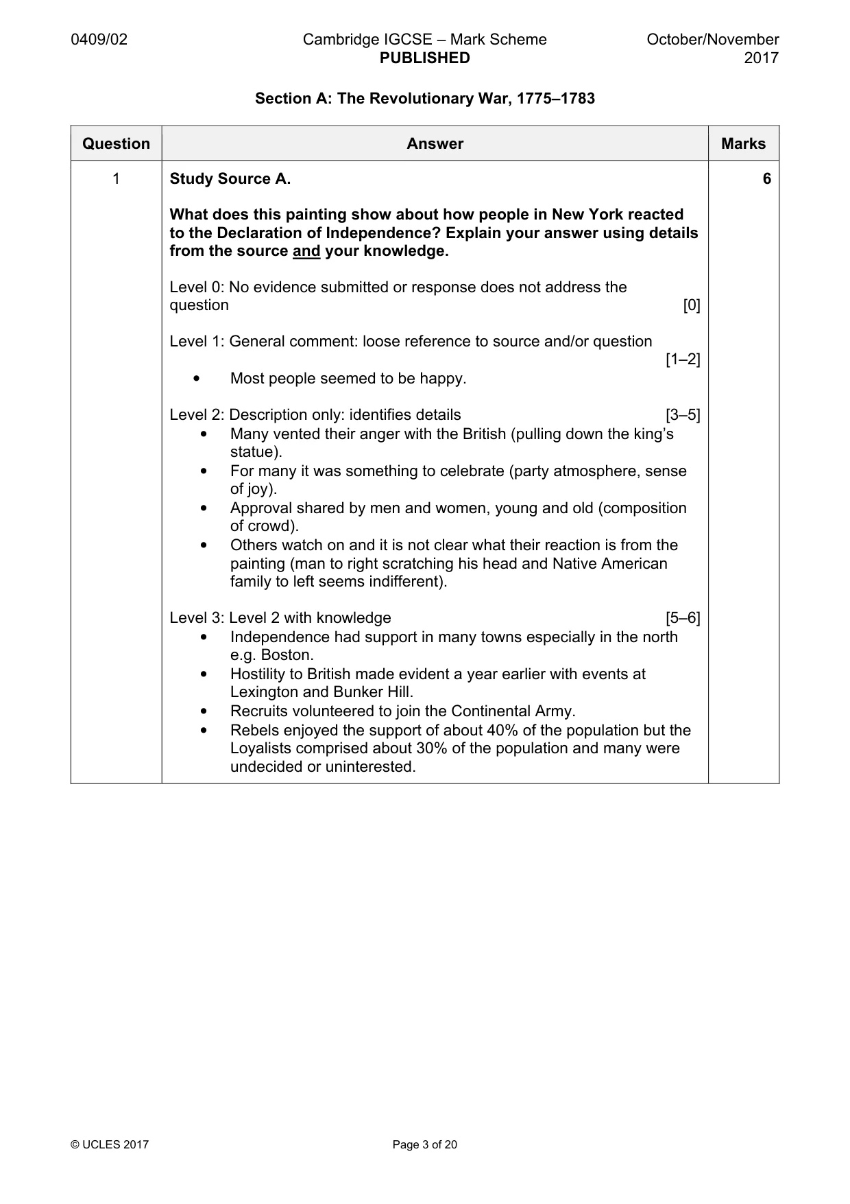 Mark scheme, page 3 of 20
