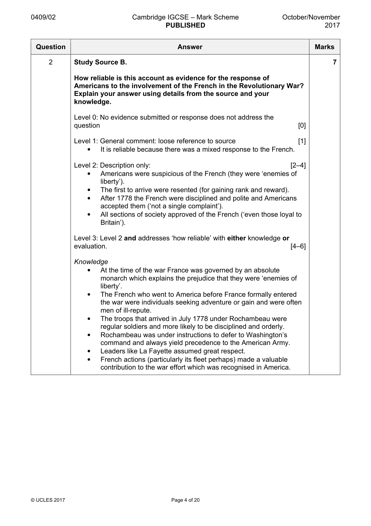 Mark scheme, page 4 of 20