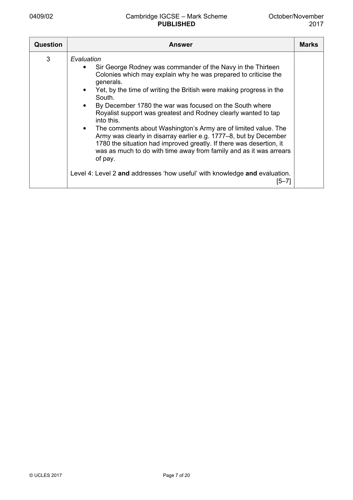 Mark scheme, page 7 of 20