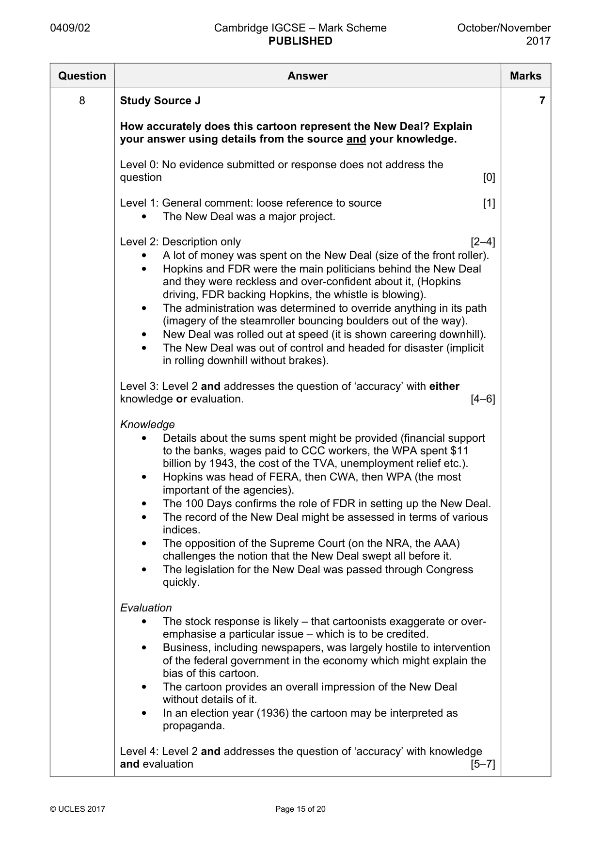 Mark scheme, page 15 of 20