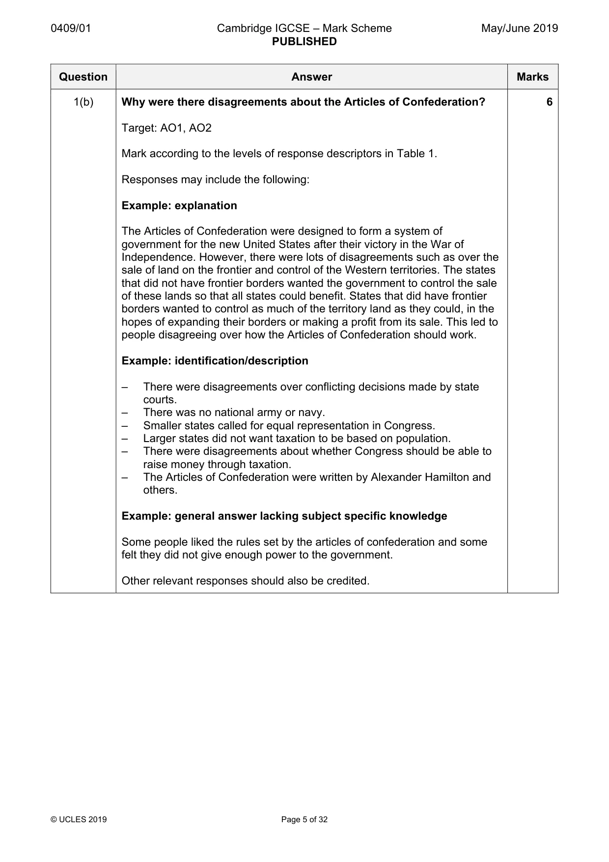 Mark scheme, page 5 of 32