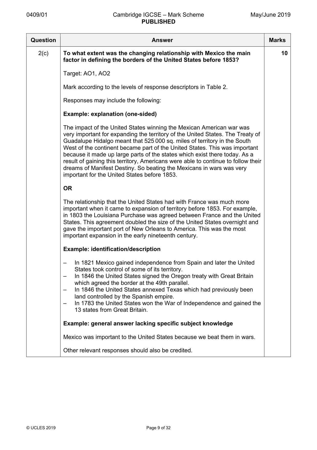 Mark scheme, page 9 of 32