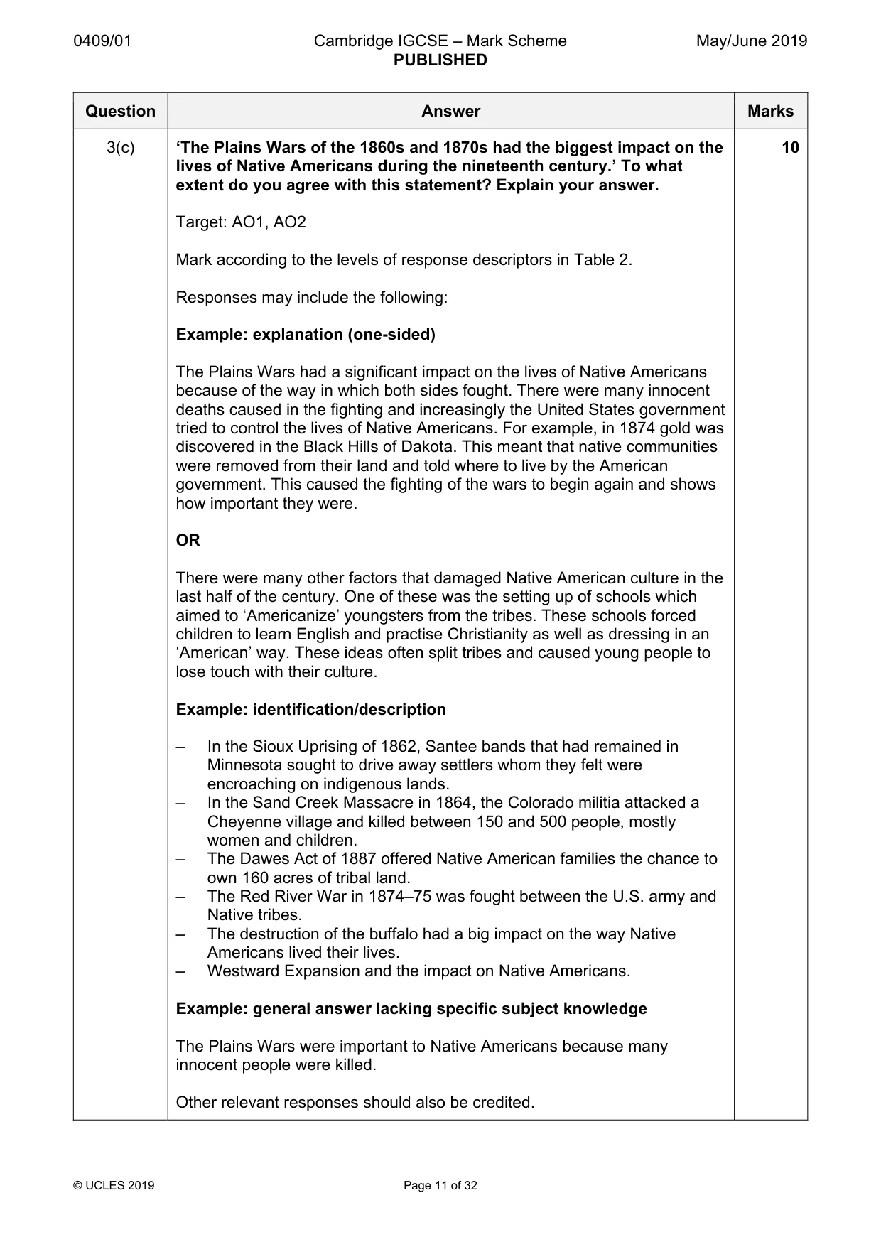 Mark scheme, page 11 of 32