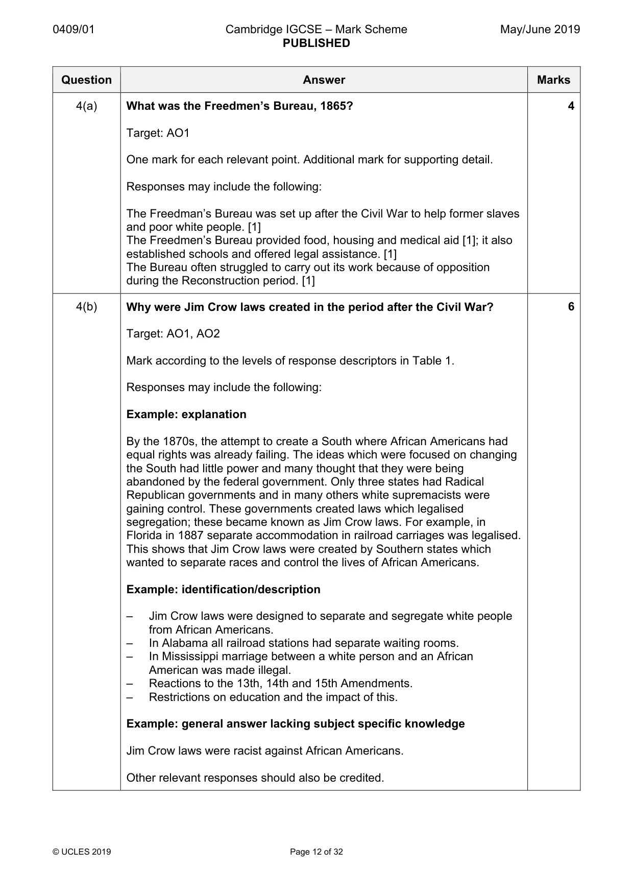 Mark scheme, page 12 of 32