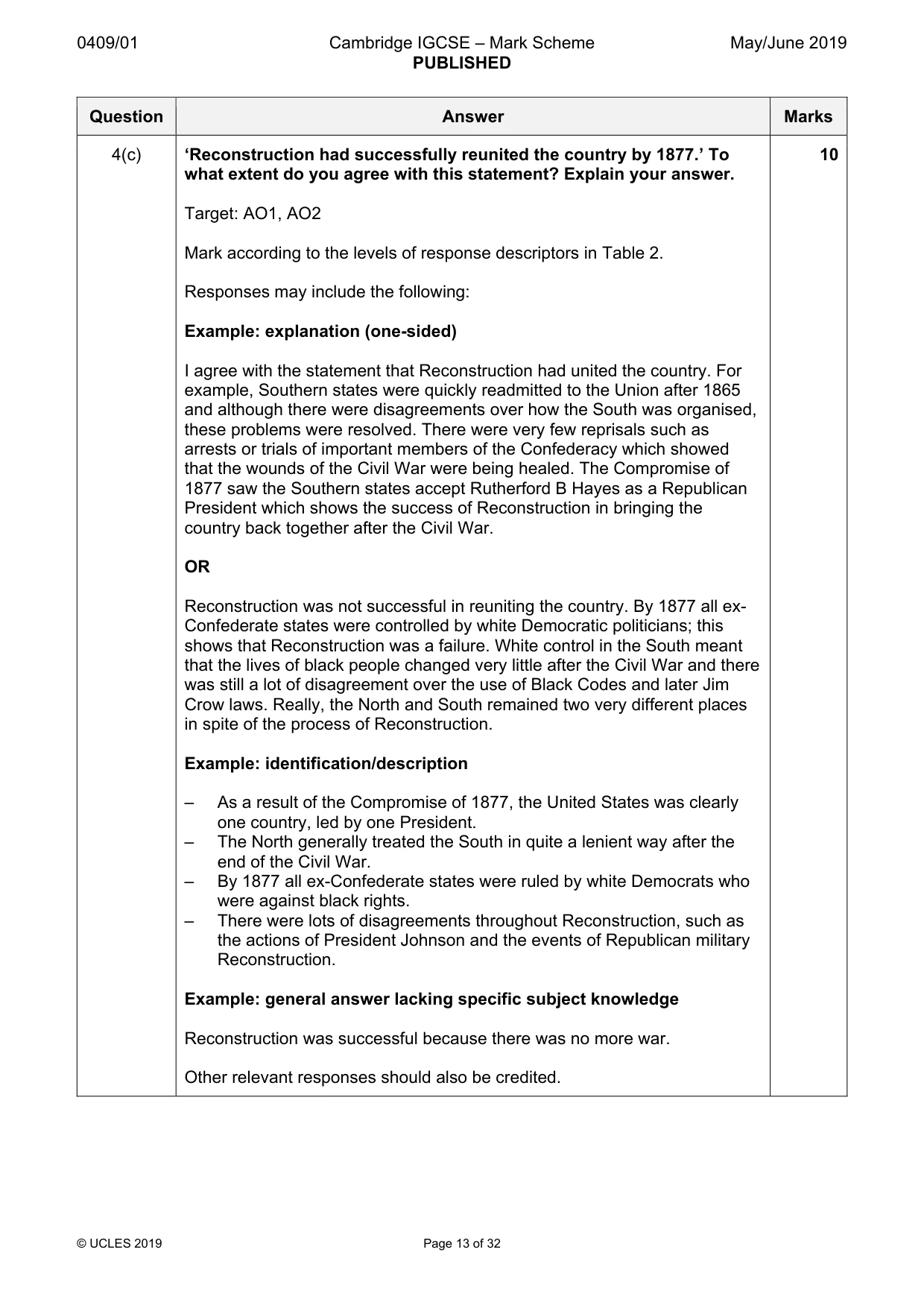 Mark scheme, page 13 of 32