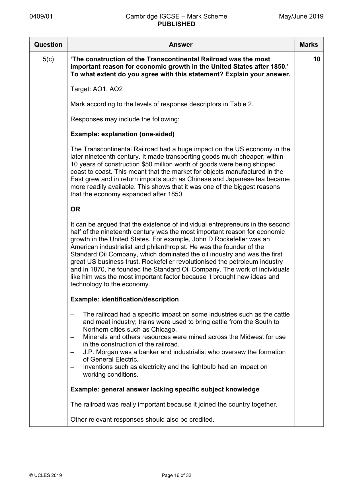 Mark scheme, page 16 of 32