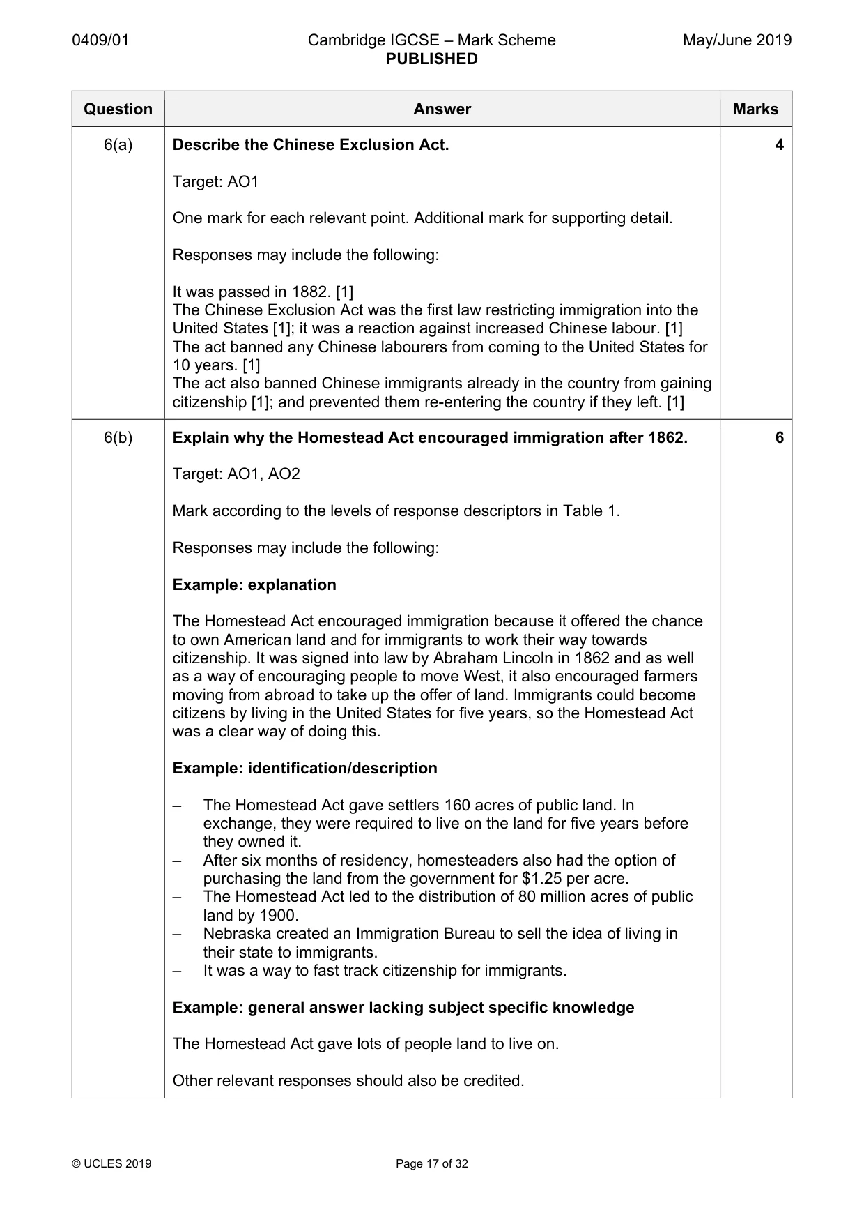Mark scheme, page 17 of 32