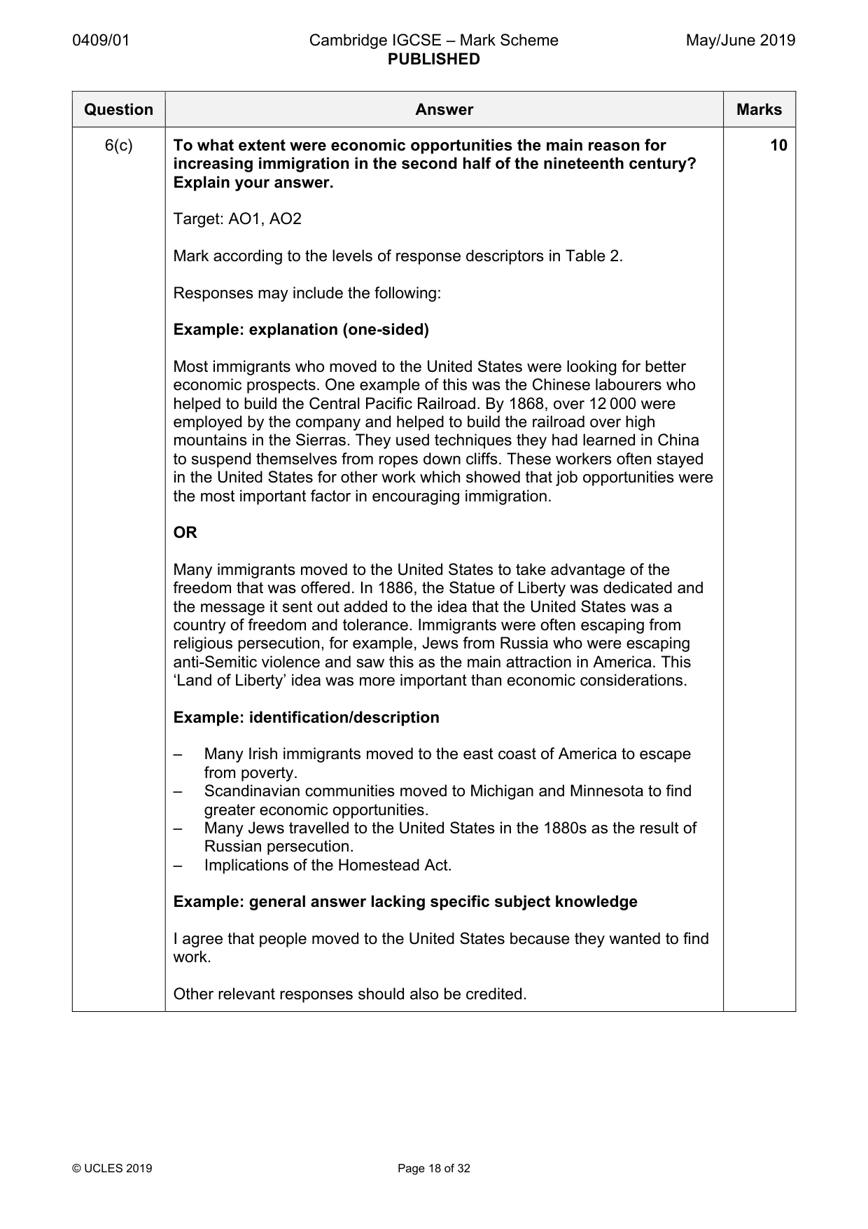 Mark scheme, page 18 of 32