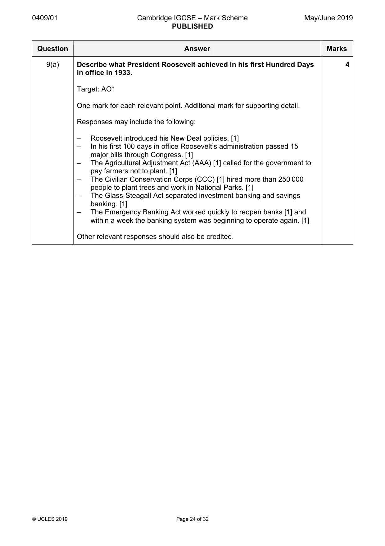 Mark scheme, page 24 of 32