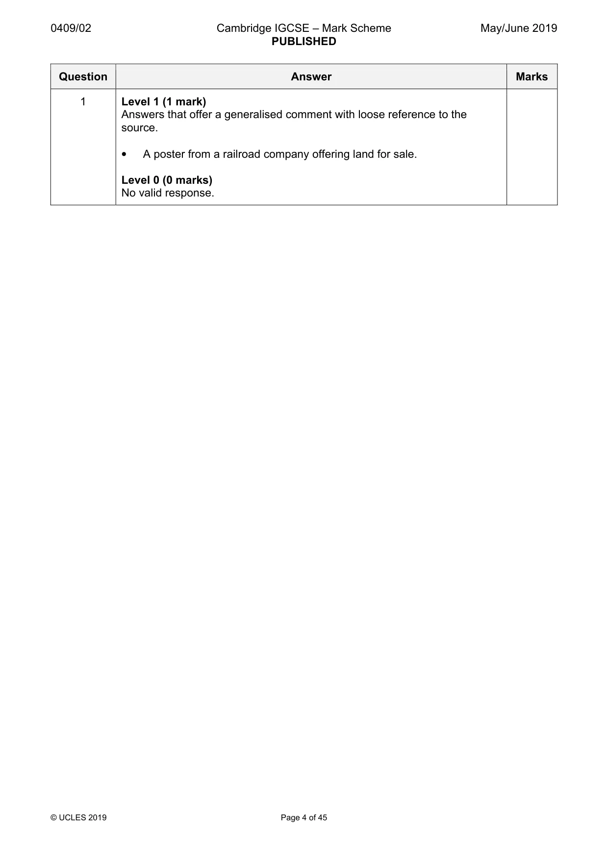 Mark scheme, page 4 of 45