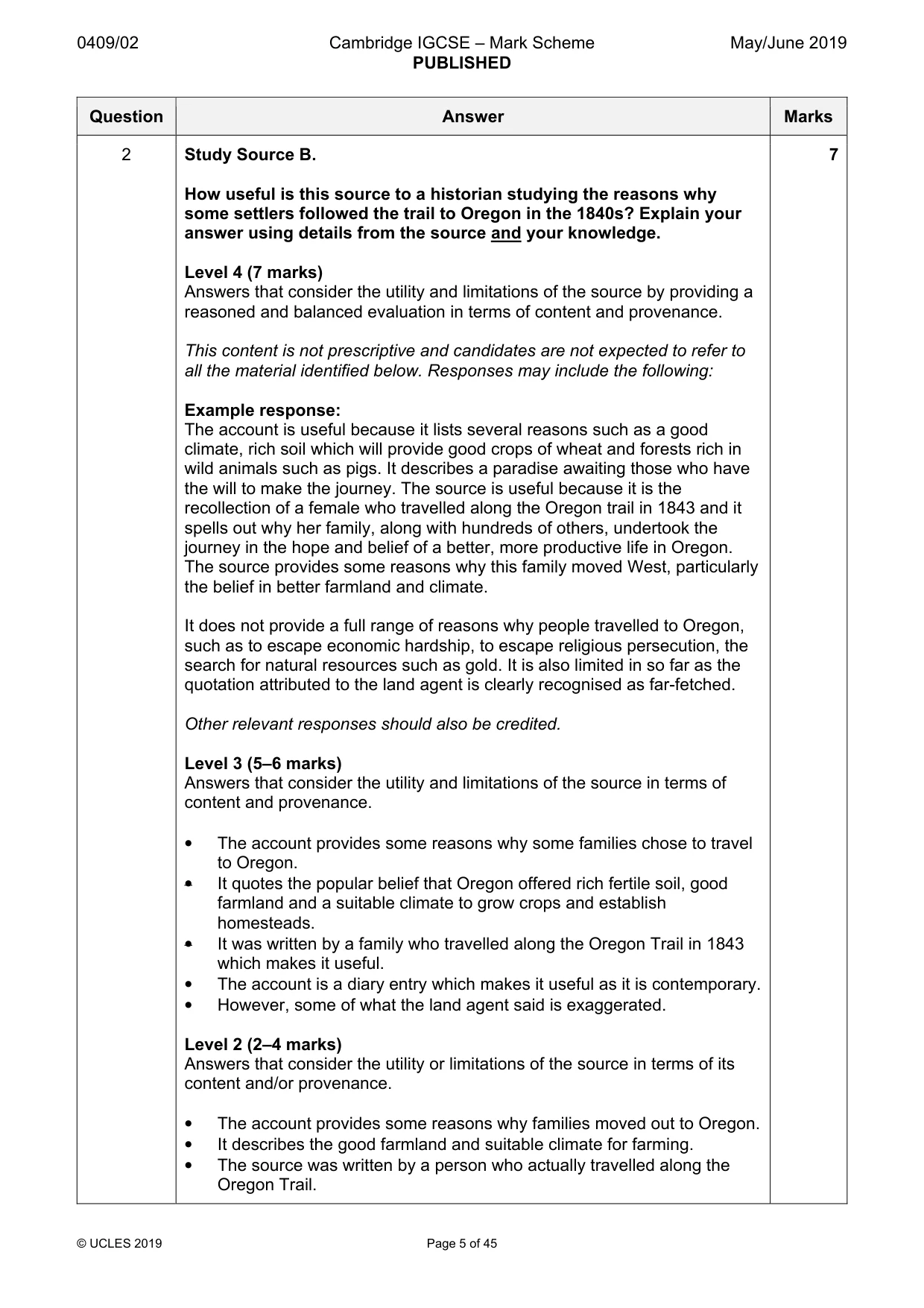 Mark scheme, page 5 of 45