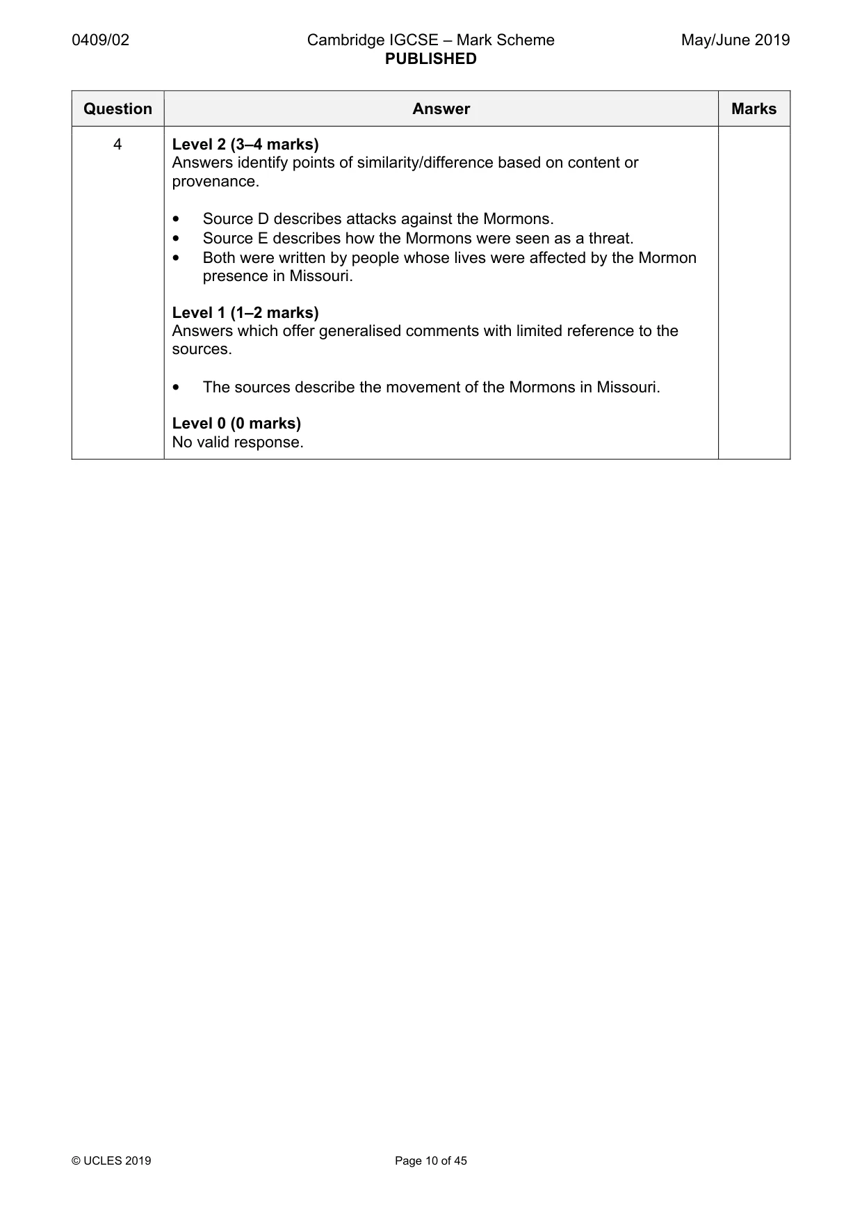 Mark scheme, page 10 of 45