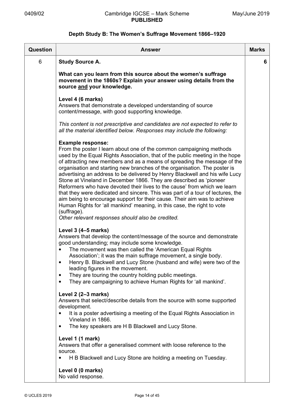 Mark scheme, page 14 of 45