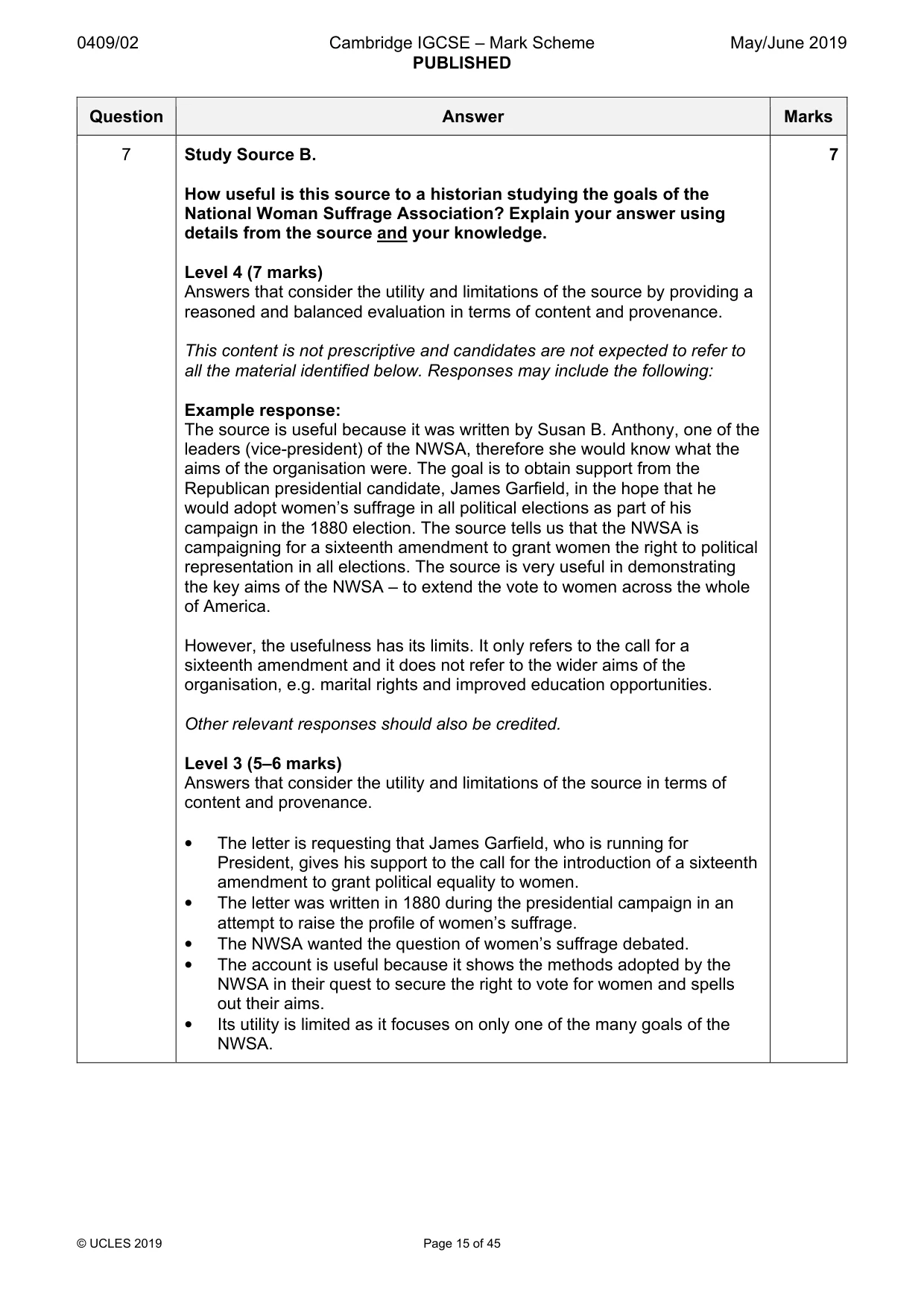 Mark scheme, page 15 of 45