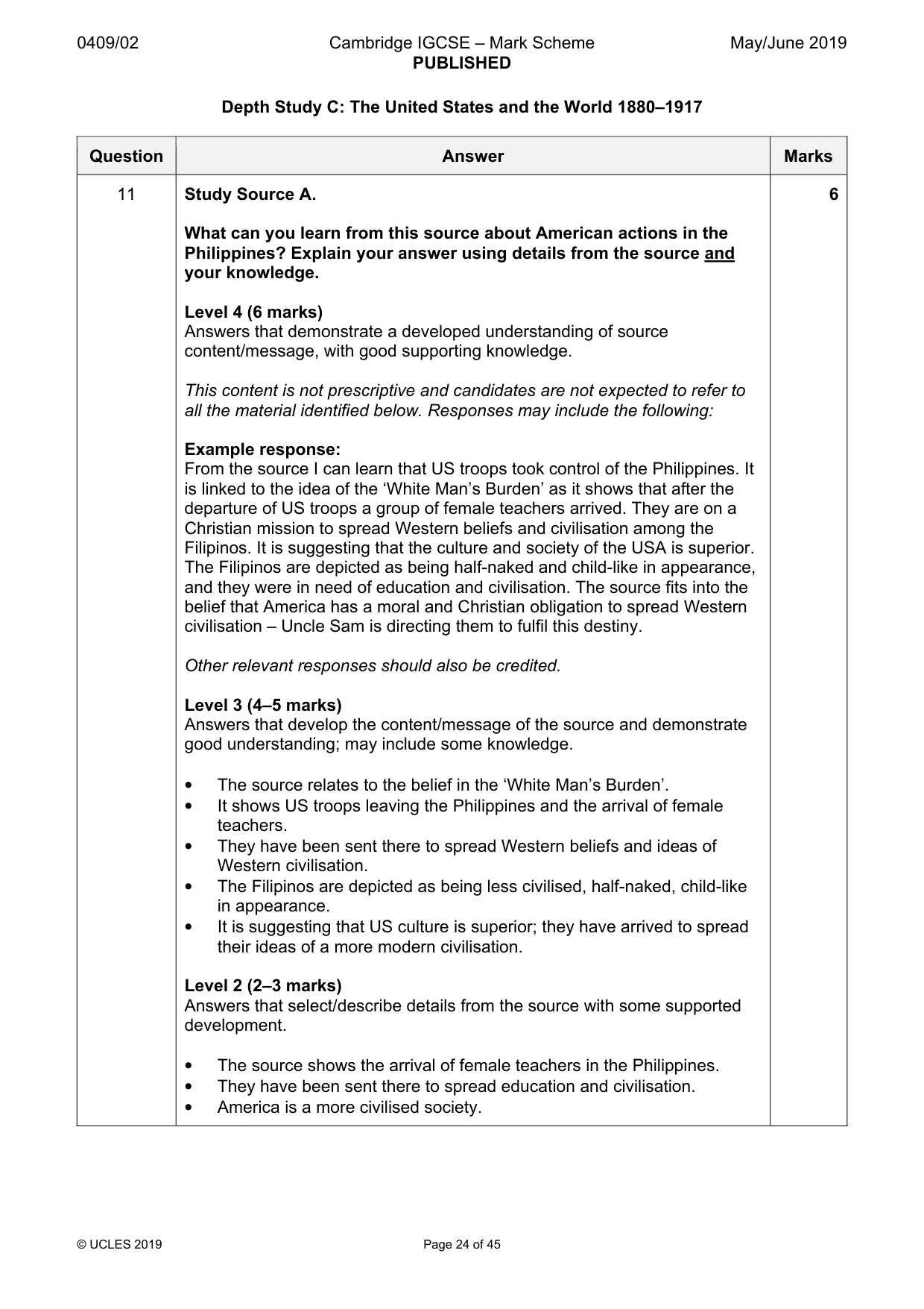 Mark scheme, page 24 of 45