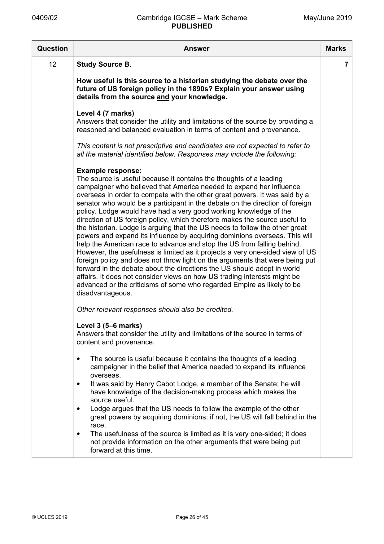 Mark scheme, page 26 of 45