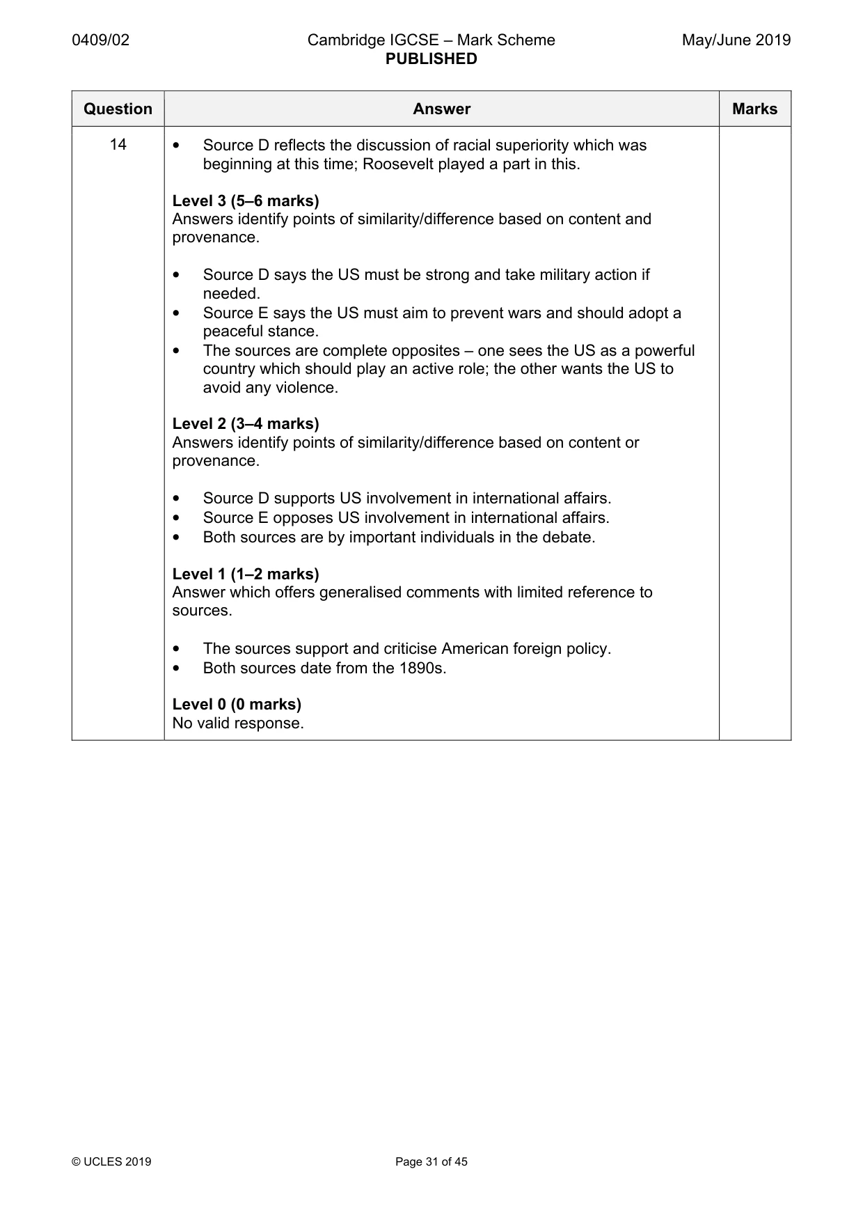 Mark scheme, page 31 of 45