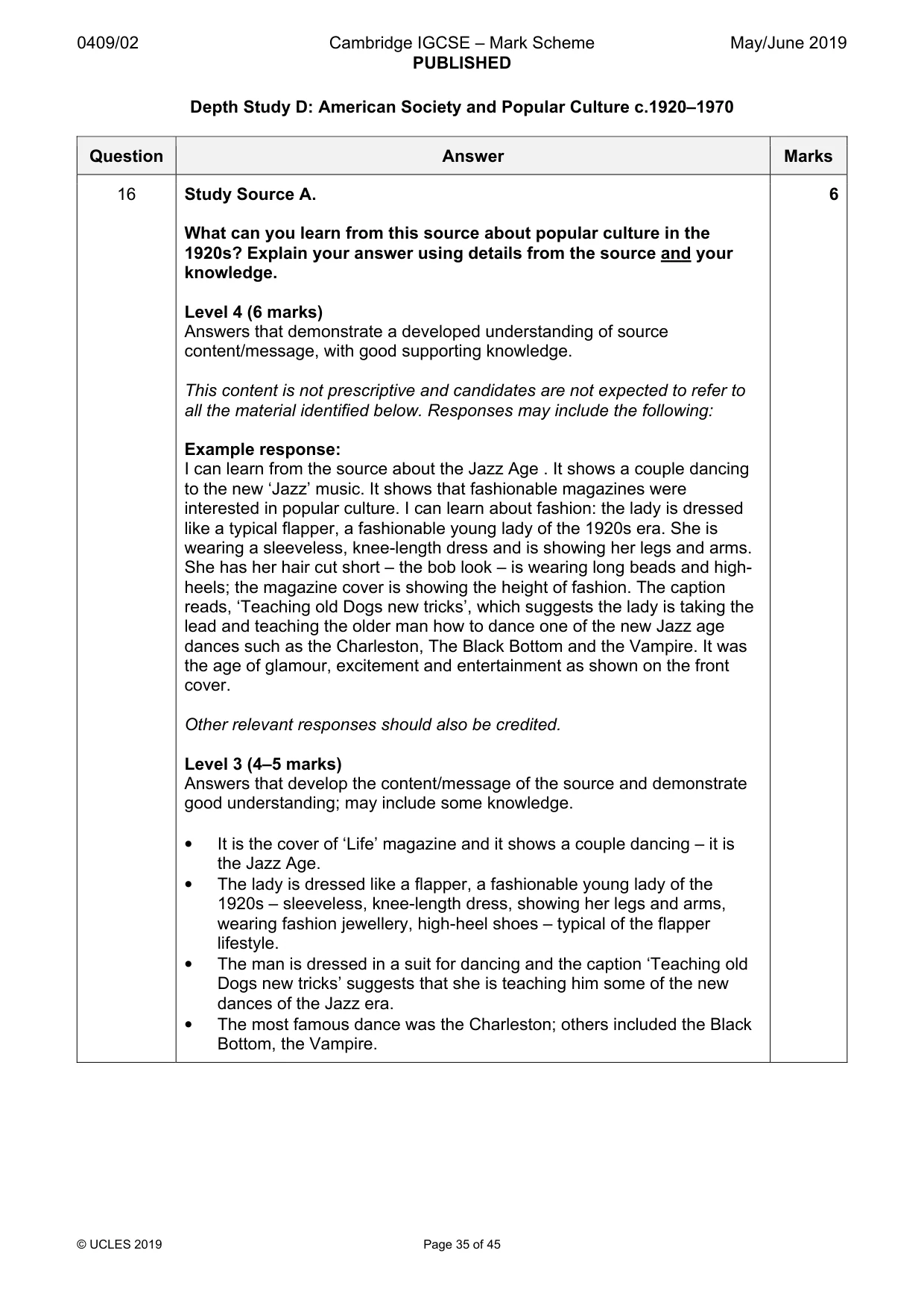 Mark scheme, page 35 of 45