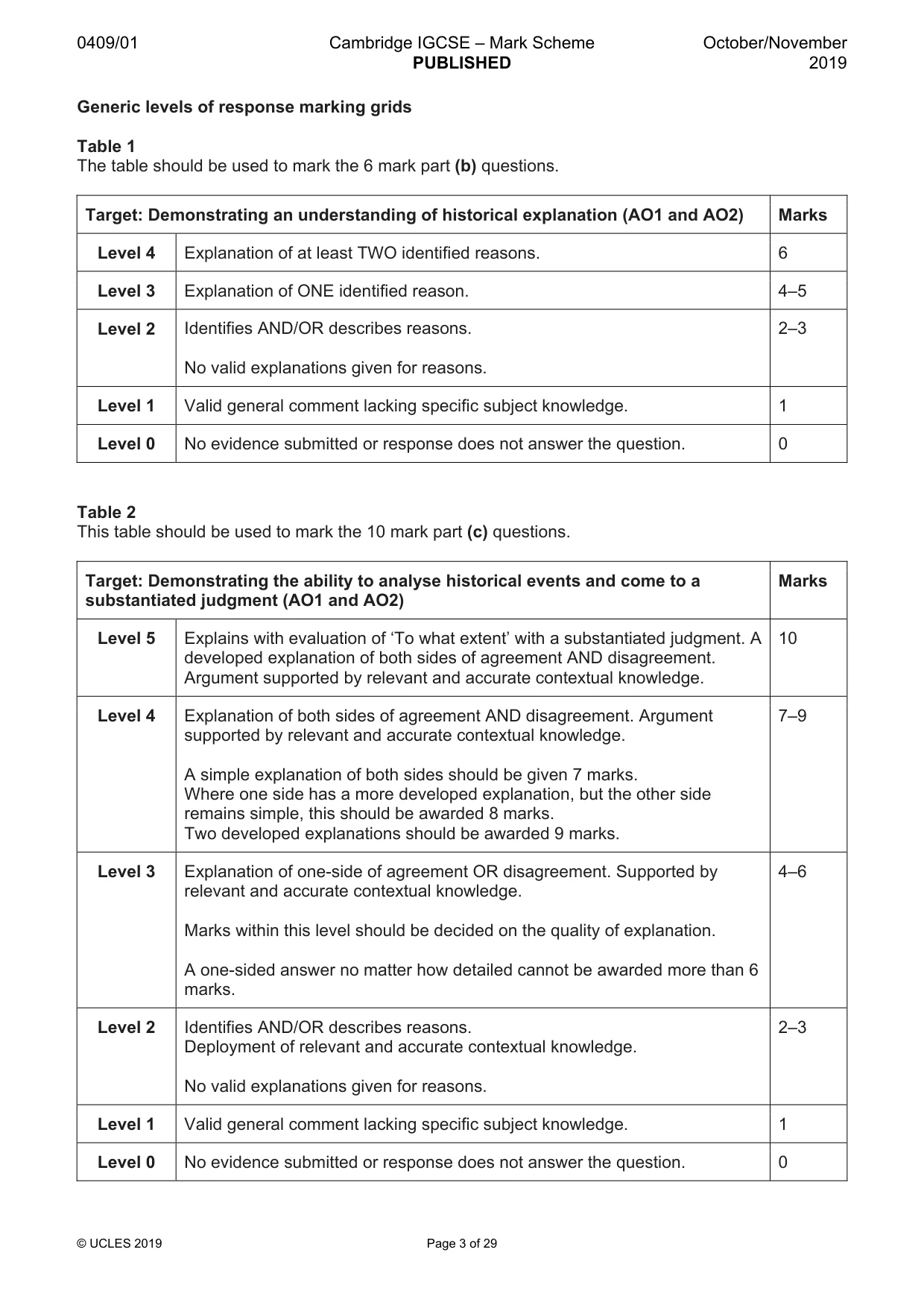 Mark scheme, page 3 of 29