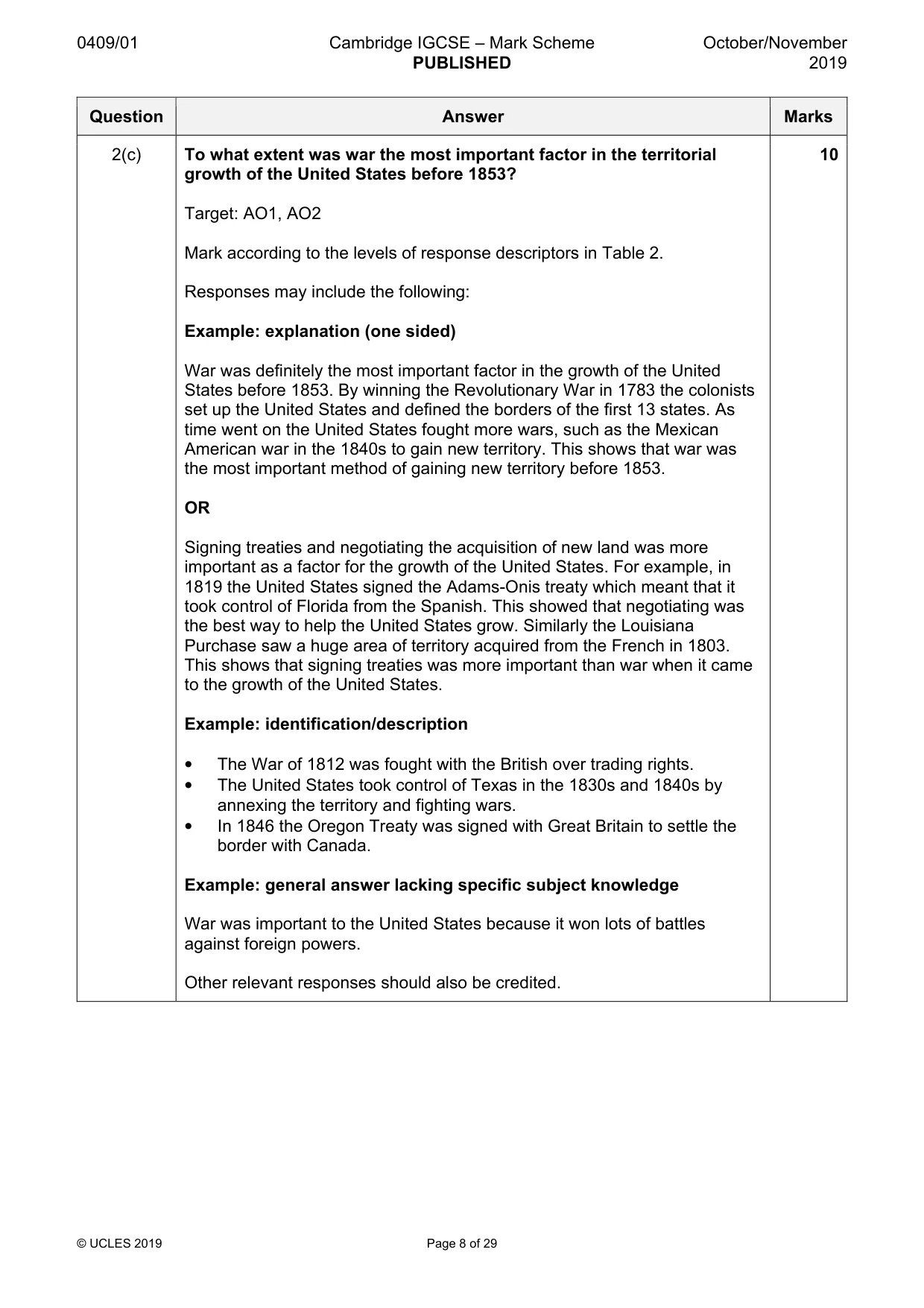 Mark scheme, page 8 of 29