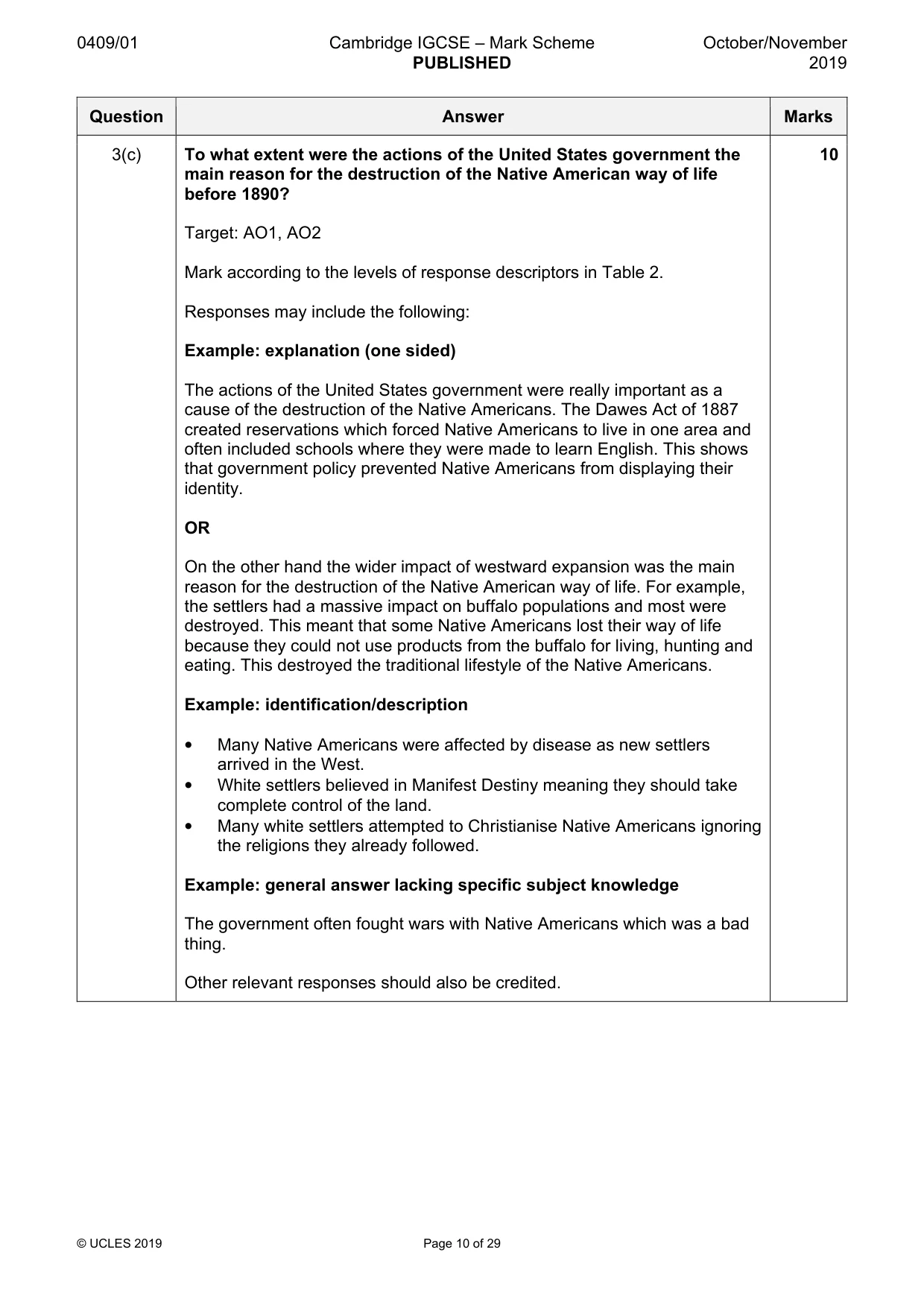 Mark scheme, page 10 of 29