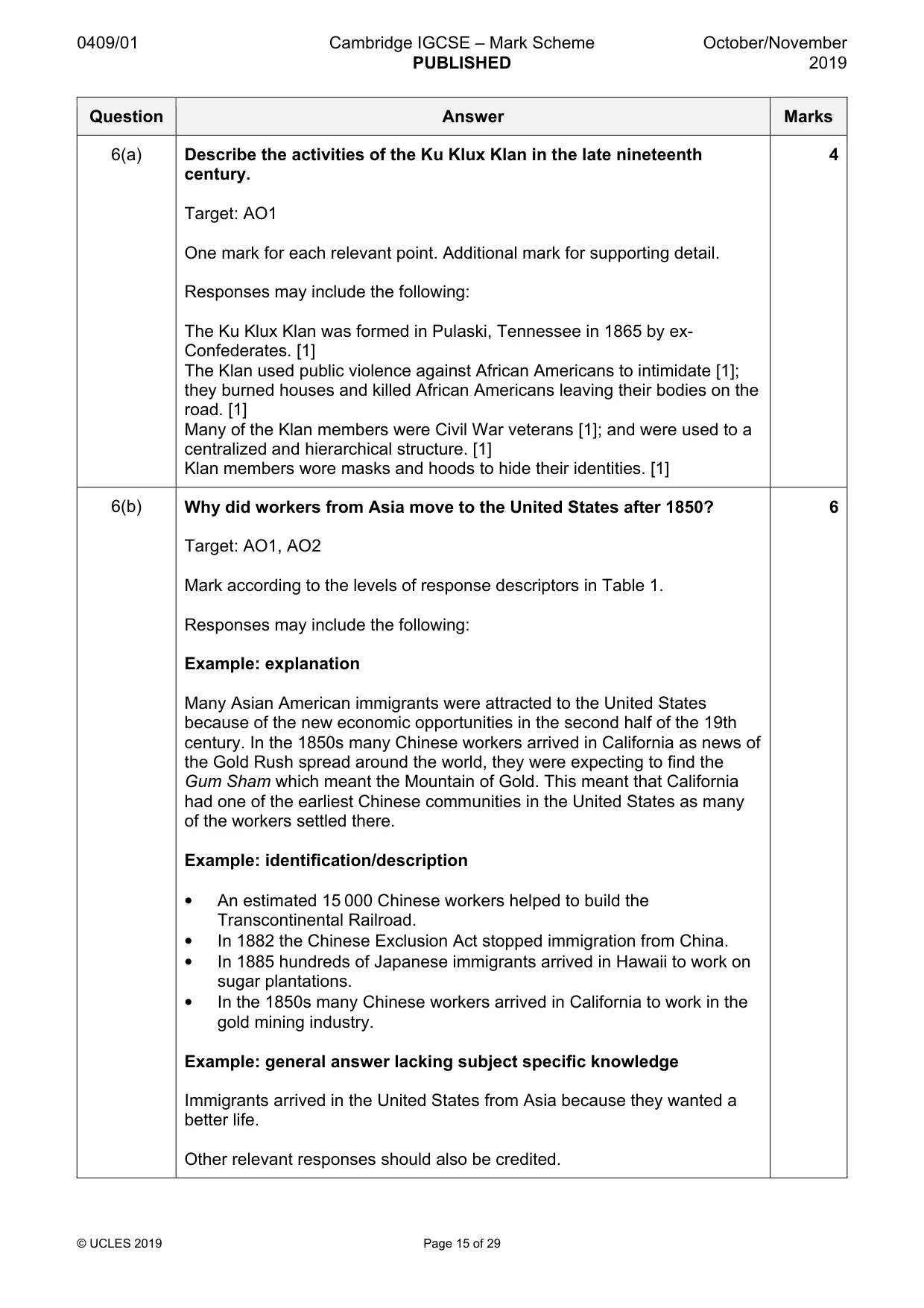 Mark scheme, page 15 of 29