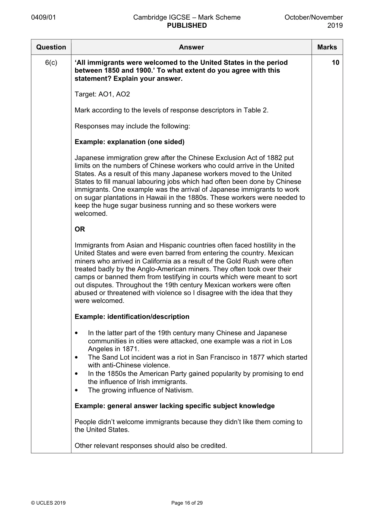 Mark scheme, page 16 of 29