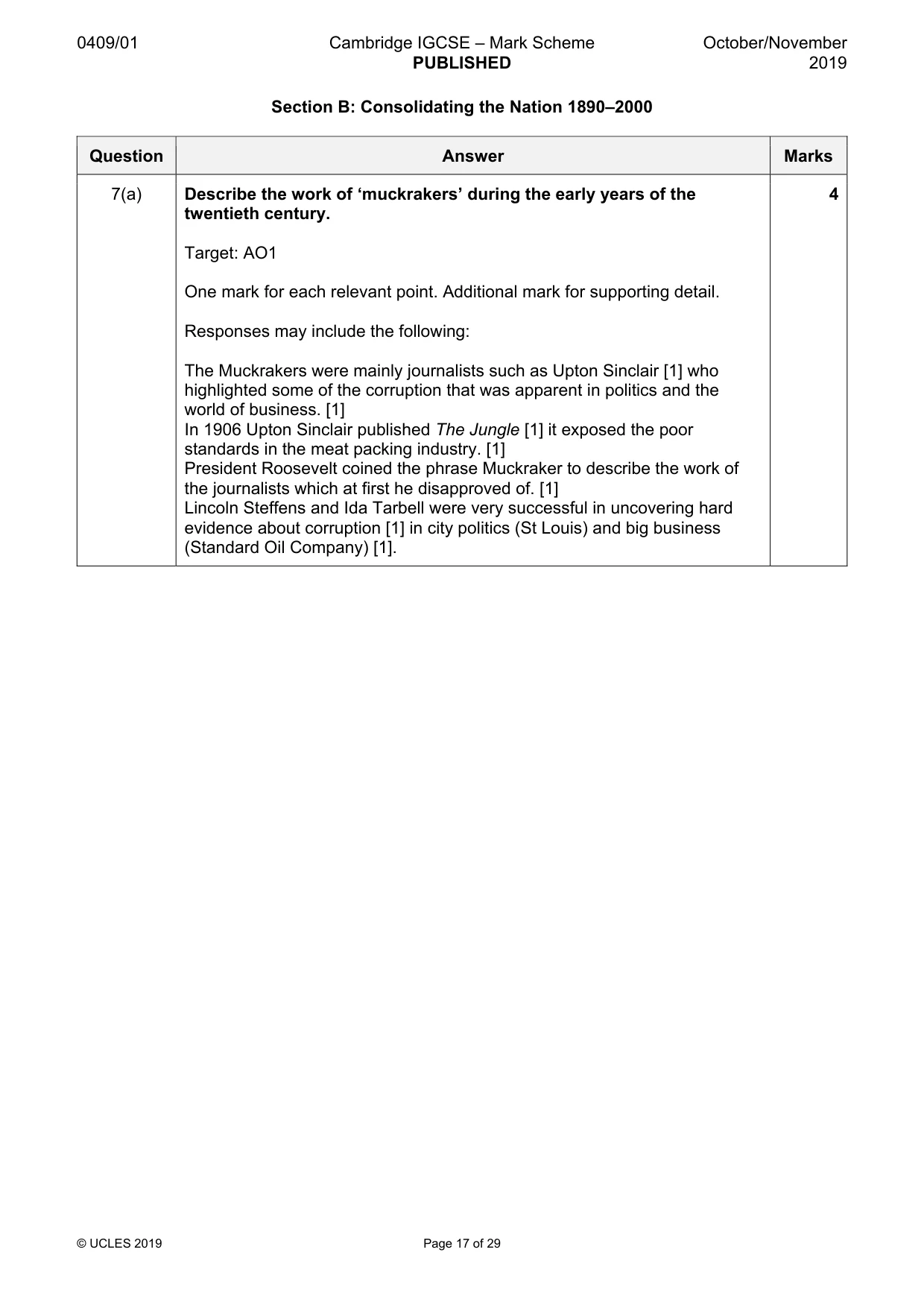 Mark scheme, page 17 of 29