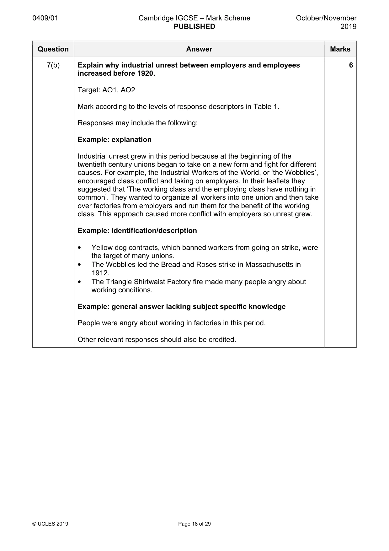 Mark scheme, page 18 of 29