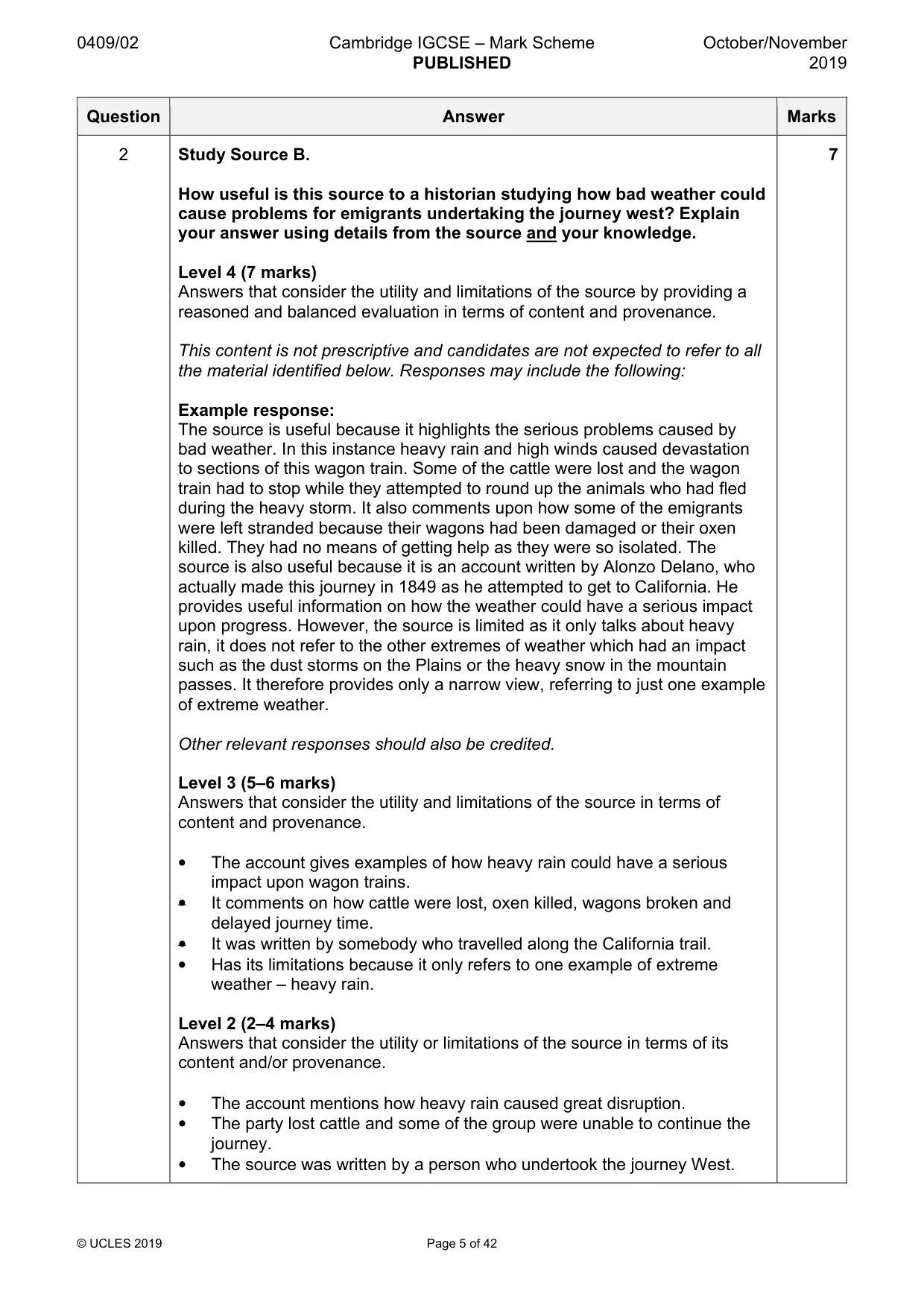 Mark scheme, page 5 of 42