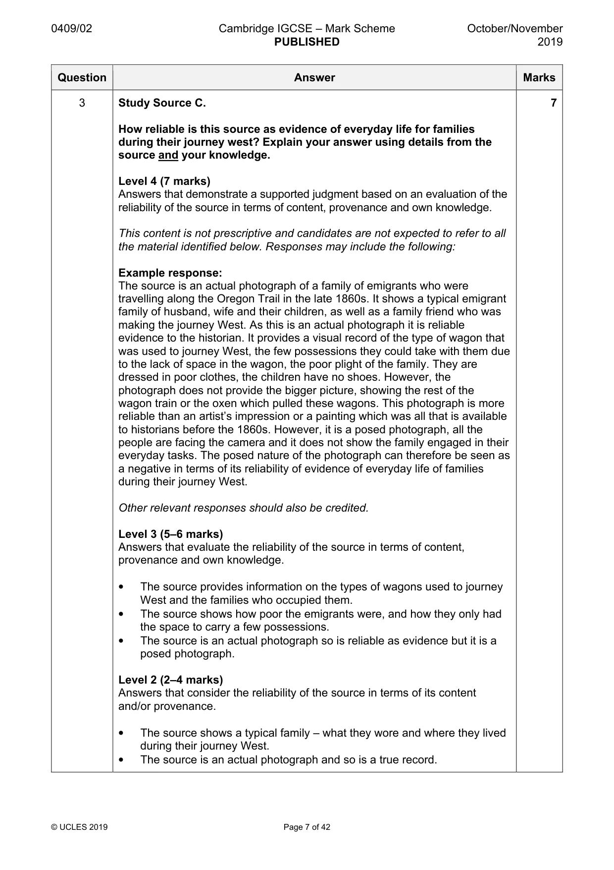 Mark scheme, page 7 of 42