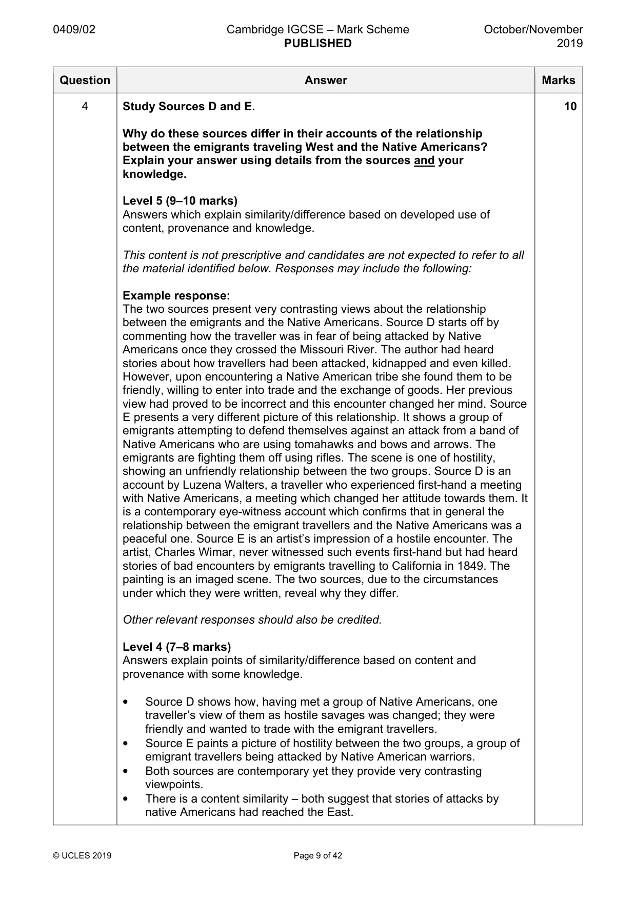 Mark scheme, page 9 of 42