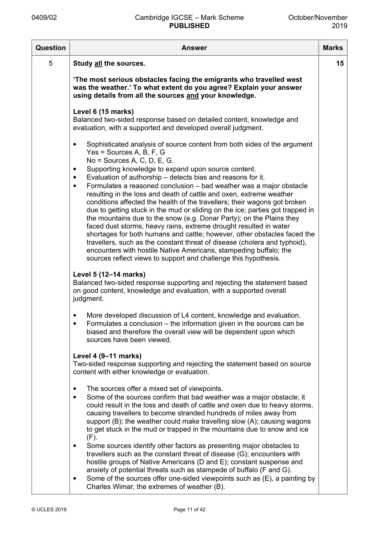 Mark scheme, page 11 of 42