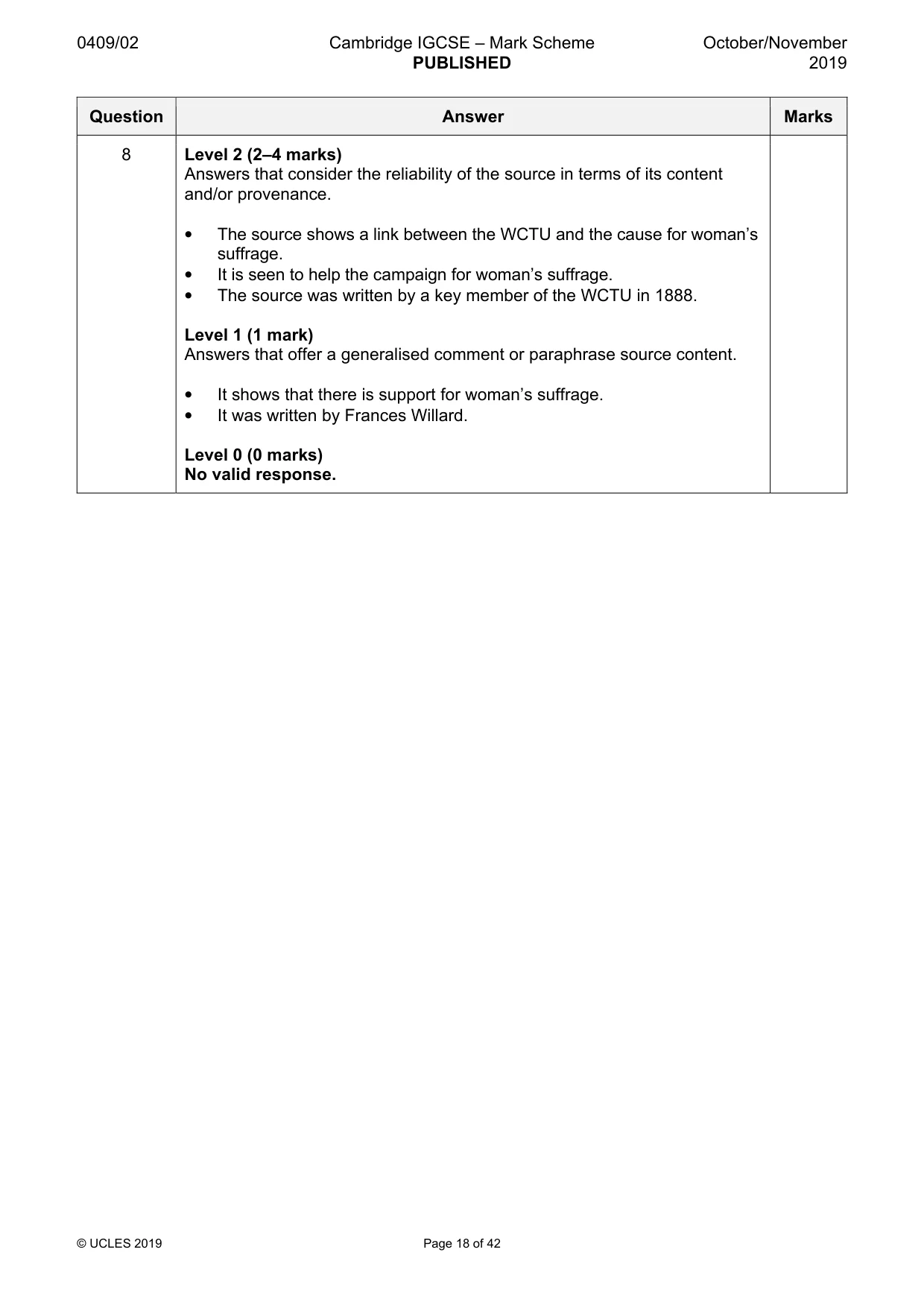 Mark scheme, page 18 of 42