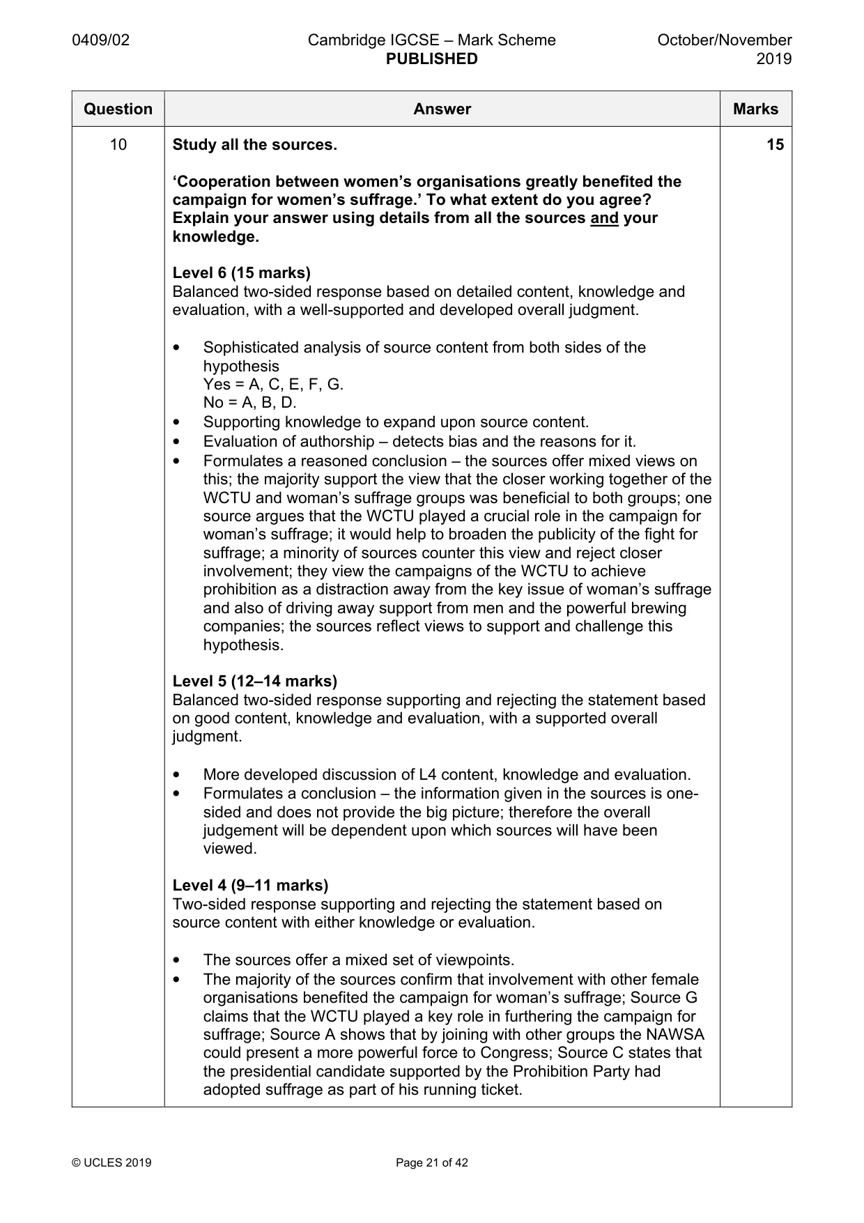 Mark scheme, page 21 of 42