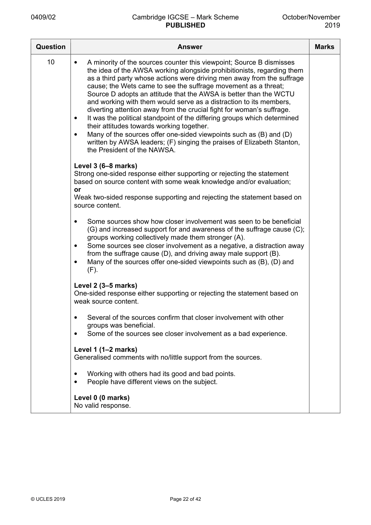 Mark scheme, page 22 of 42