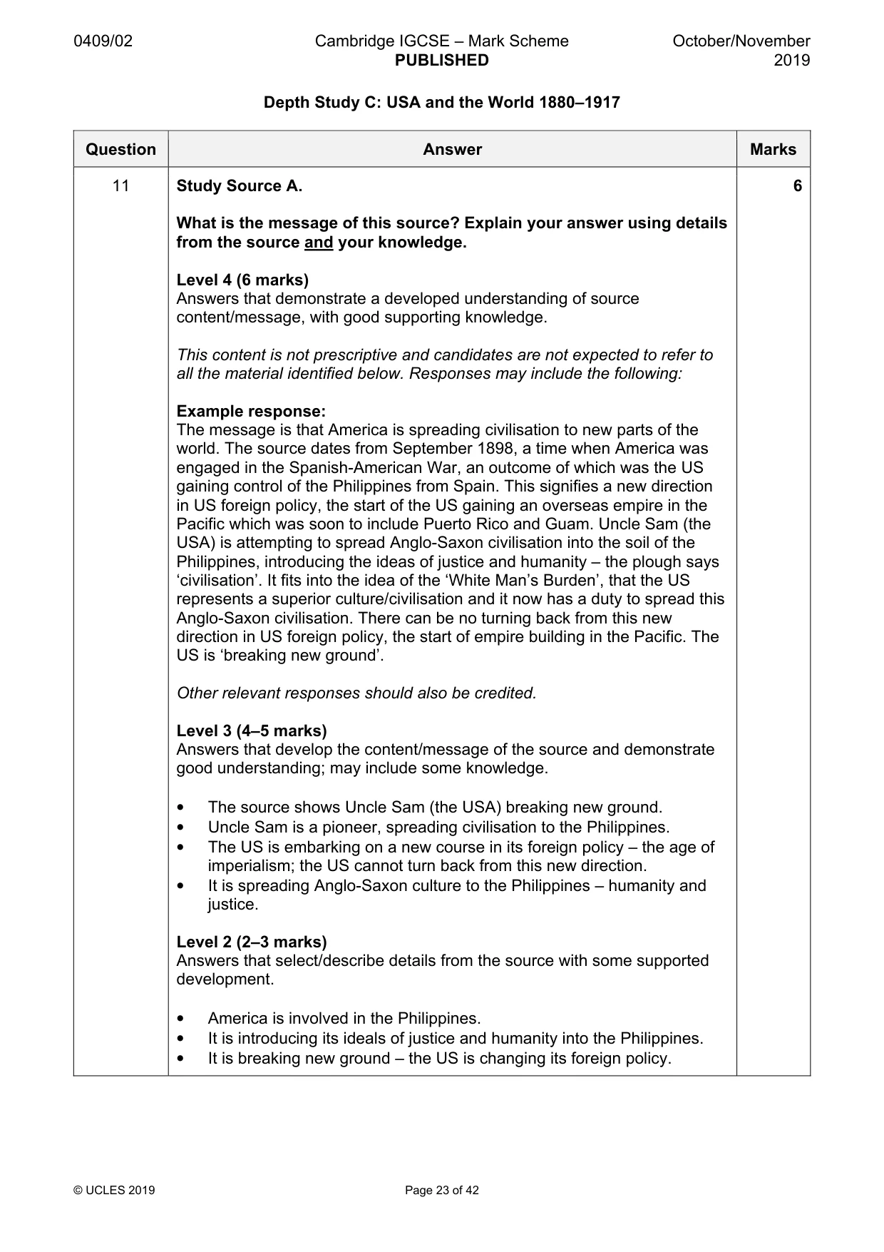 Mark scheme, page 23 of 42