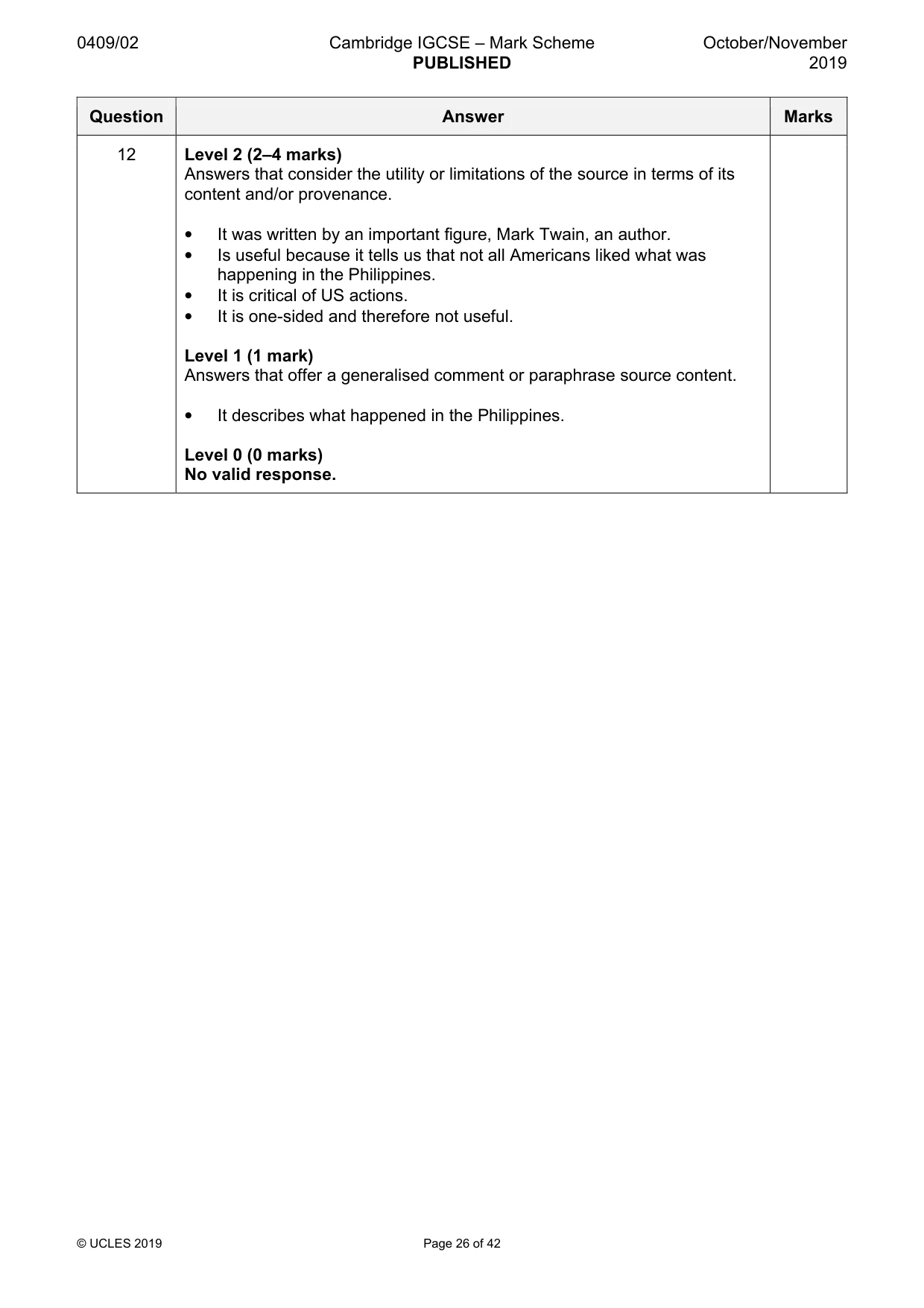 Mark scheme, page 26 of 42