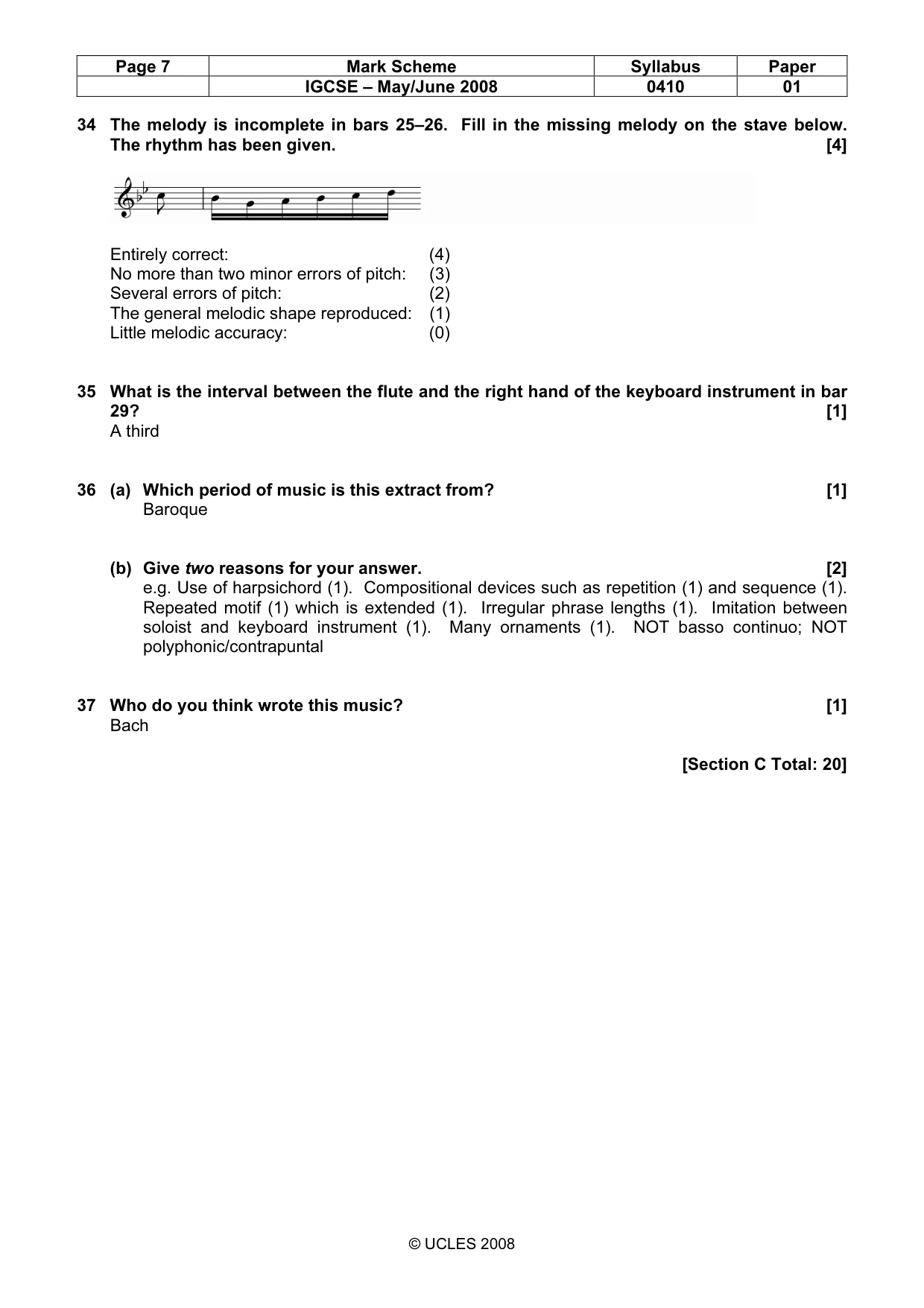 Mark scheme, page 7 of 7