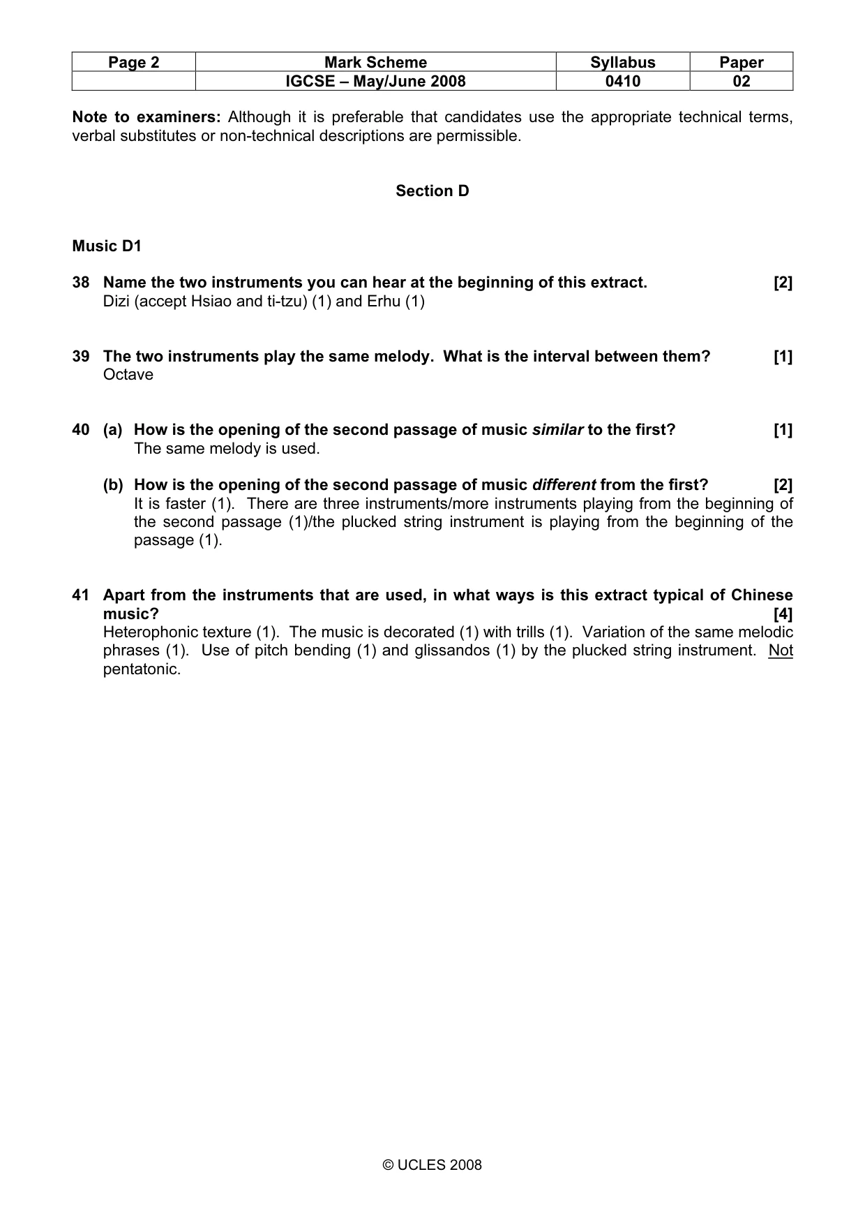 Mark scheme, page 2 of 8