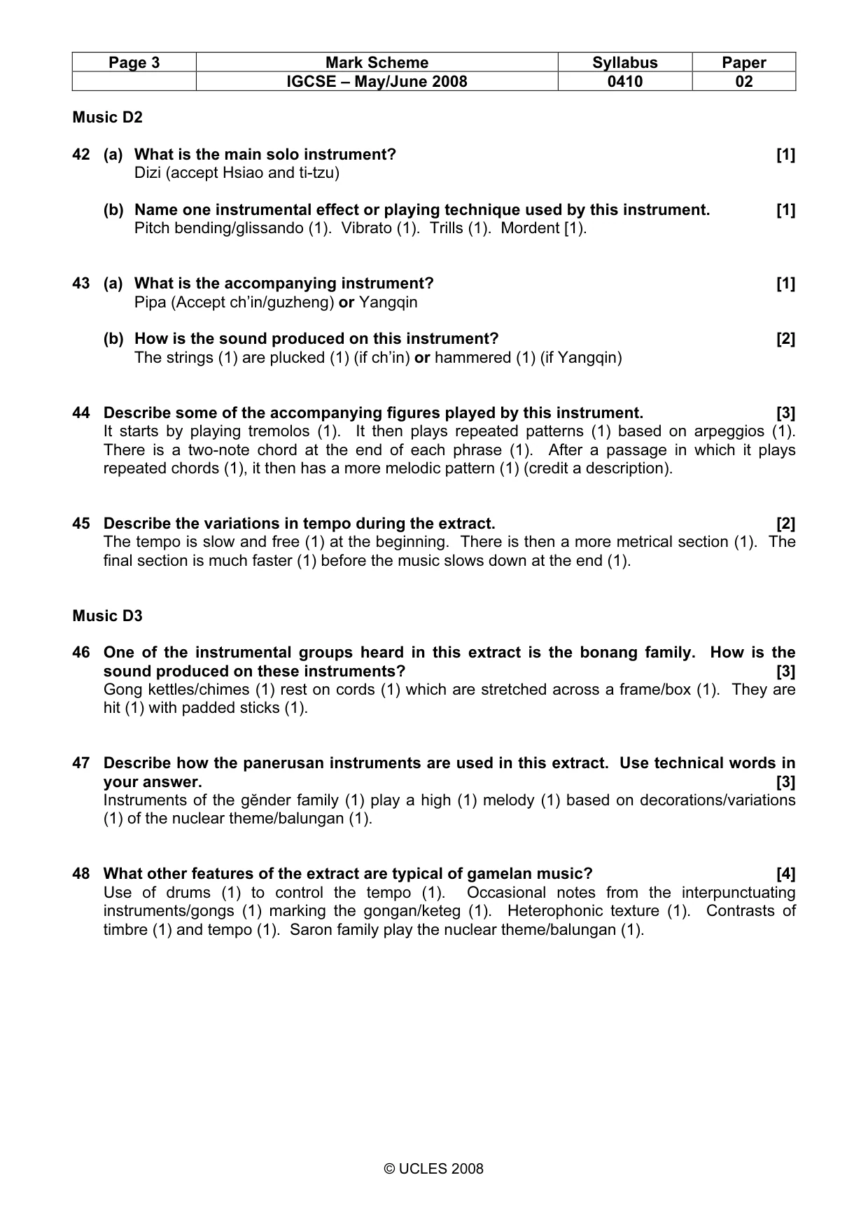 Mark scheme, page 3 of 8