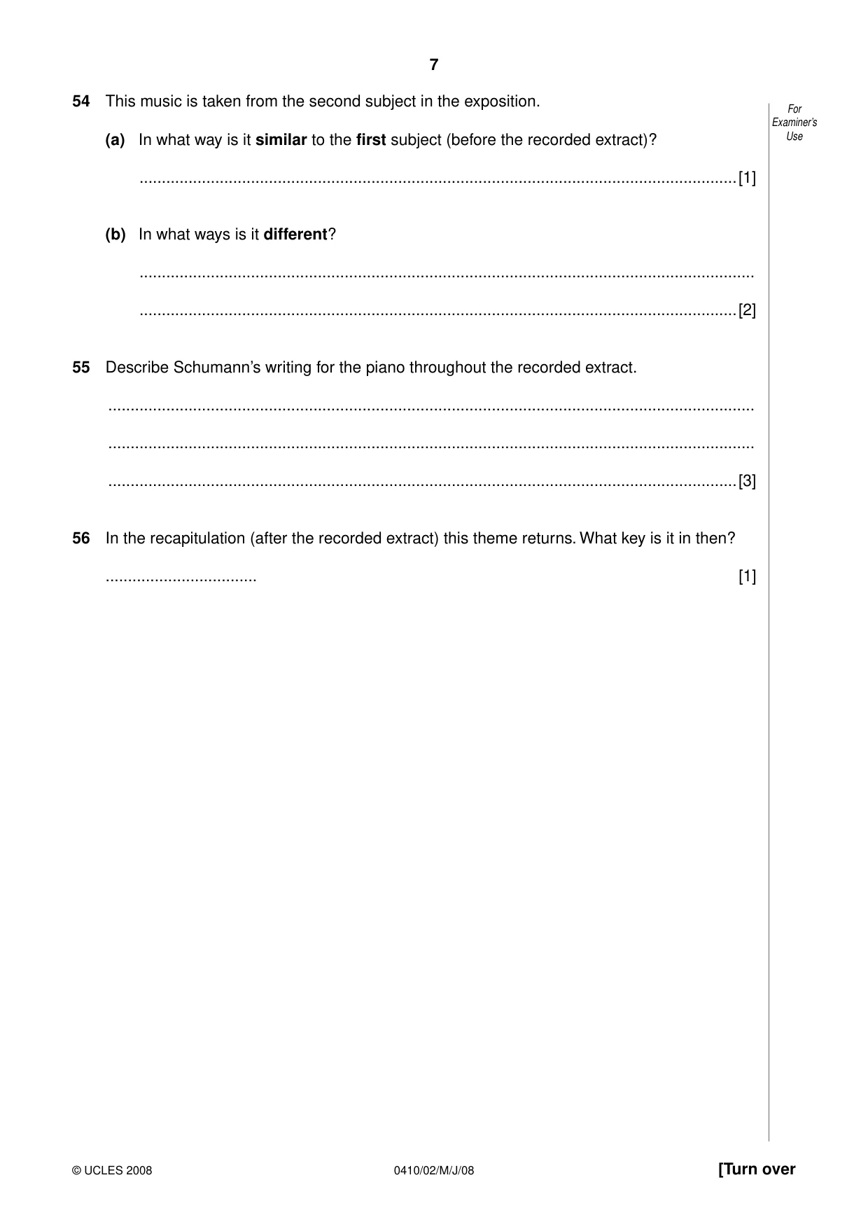 Cambridge IGCSE Music 0410 2008 May/June Paper 2 · Variant 1 question paper, page 7 of 16