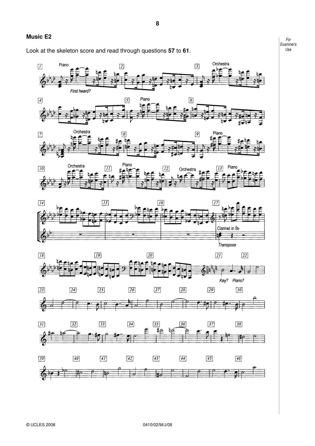 Cambridge IGCSE Music 0410 2008 May/June Paper 2 · Variant 1 question paper, page 8 of 16
