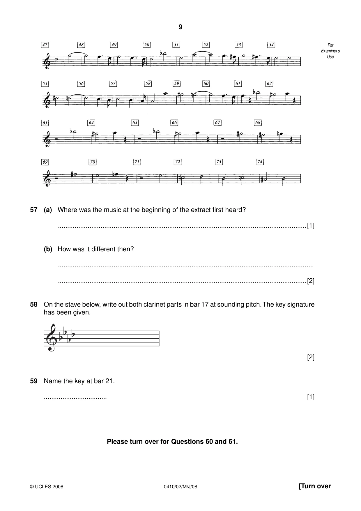 Cambridge IGCSE Music 0410 2008 May/June Paper 2 · Variant 1 question paper, page 9 of 16