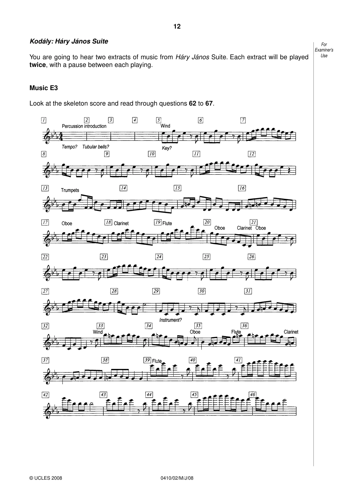 Cambridge IGCSE Music 0410 2008 May/June Paper 2 · Variant 1 question paper, page 12 of 16