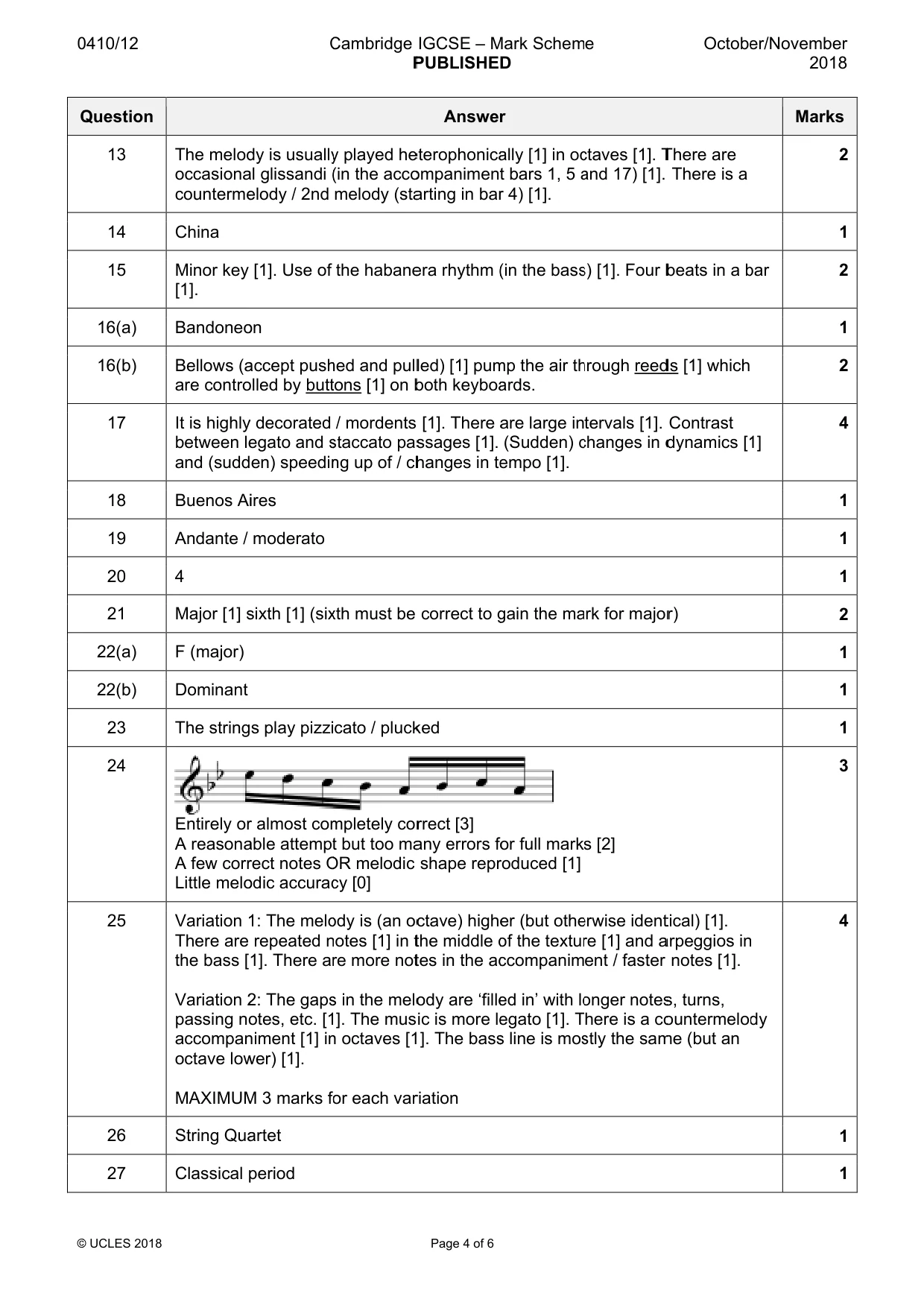 Mark scheme, page 4 of 6